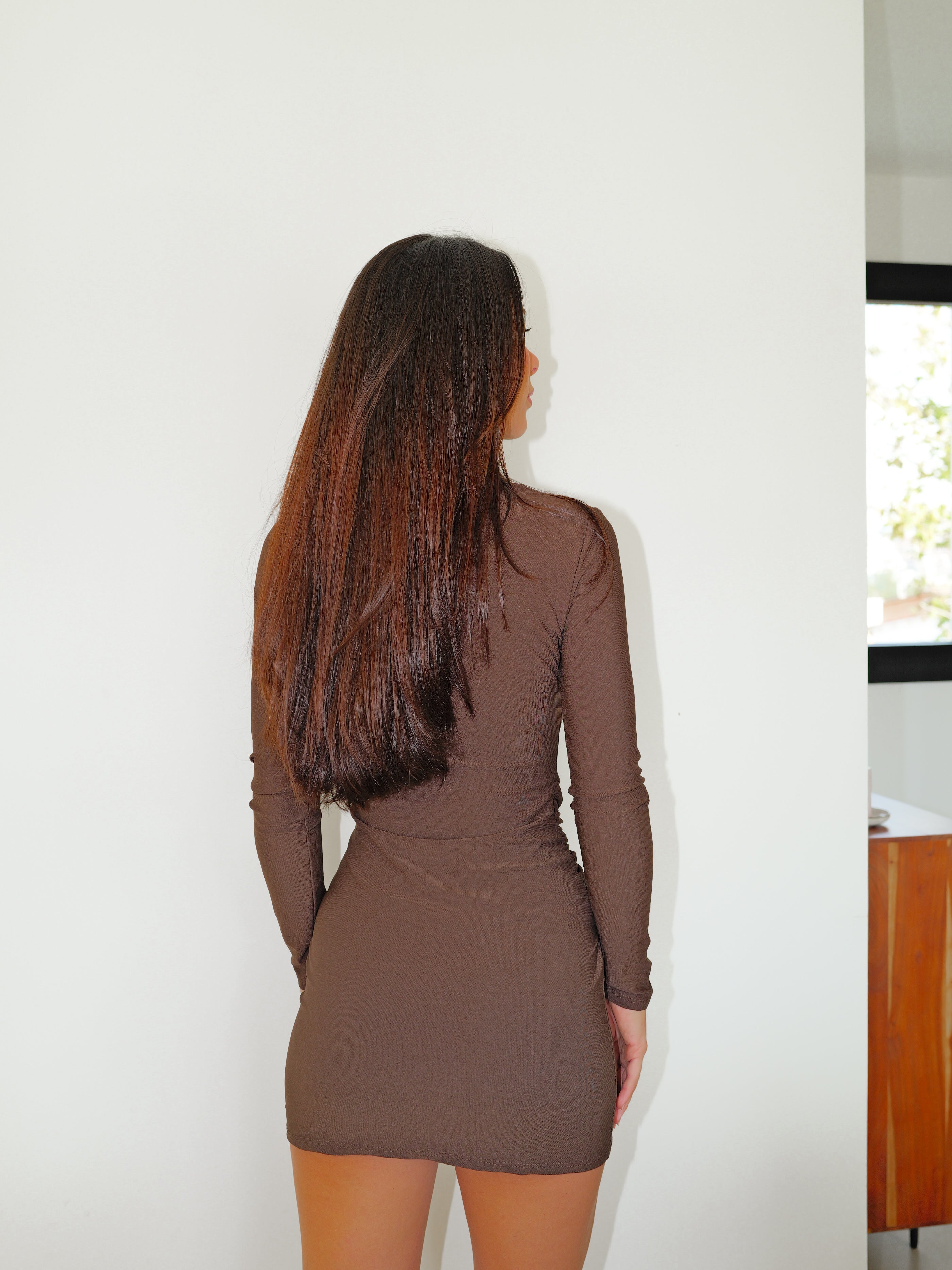 Mini dress with chocolate drop detail