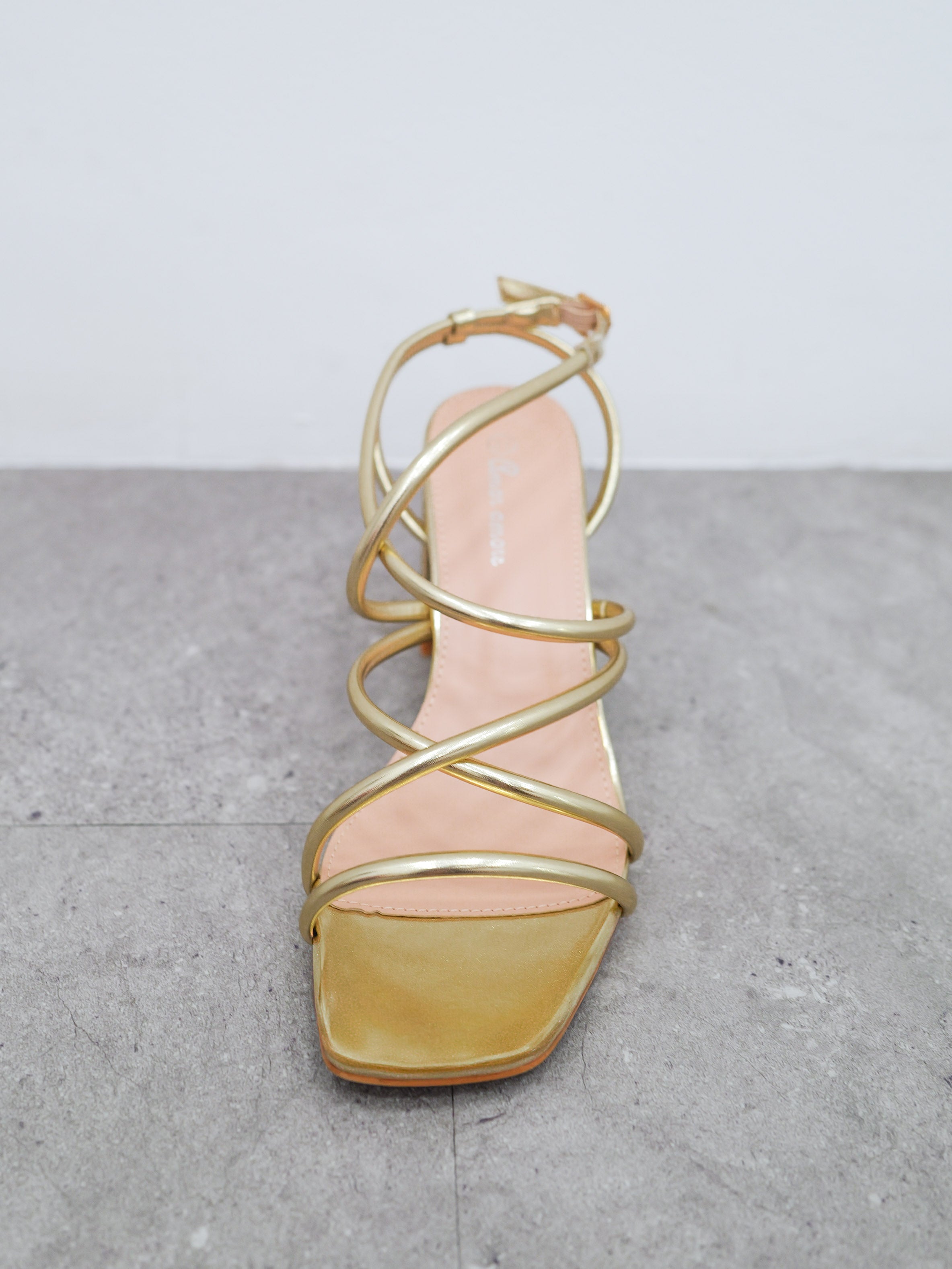 Gold interlaced low sandal