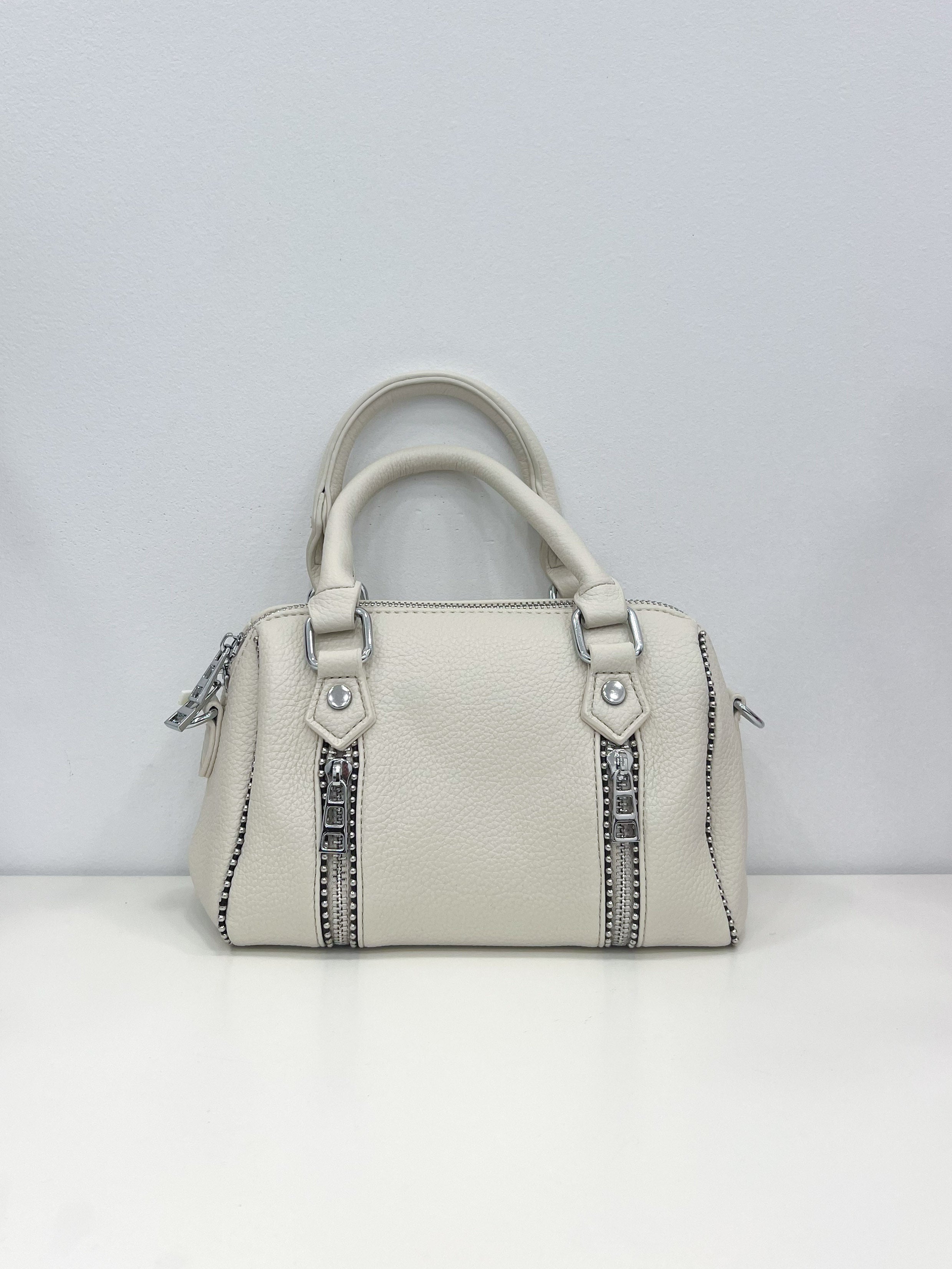 Beige mini zipper bag