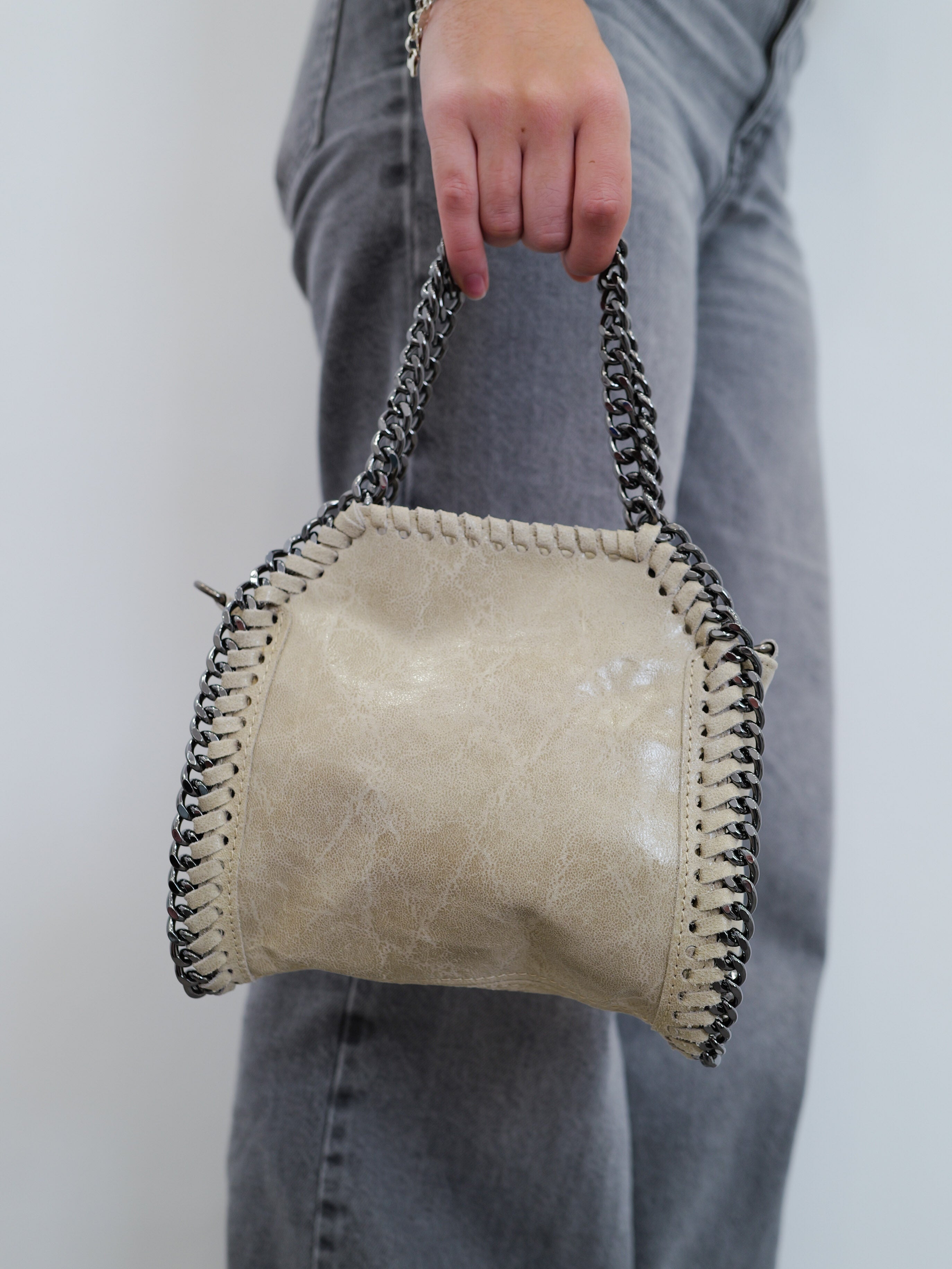 Cream glitter pocket bag