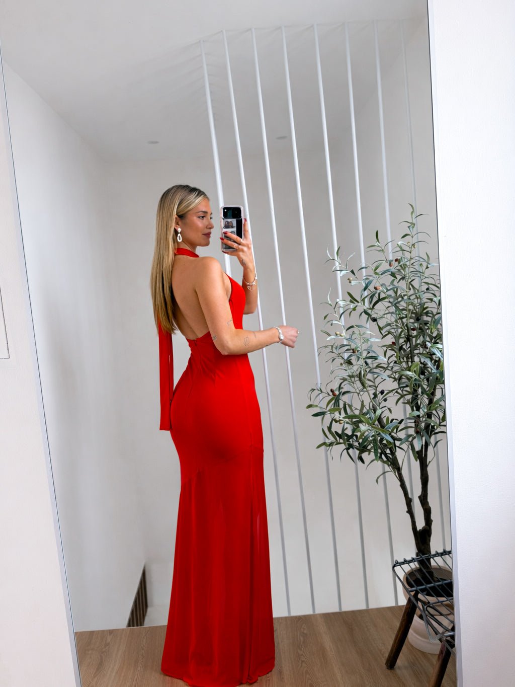 Red tulle halter dress - SORELLAS