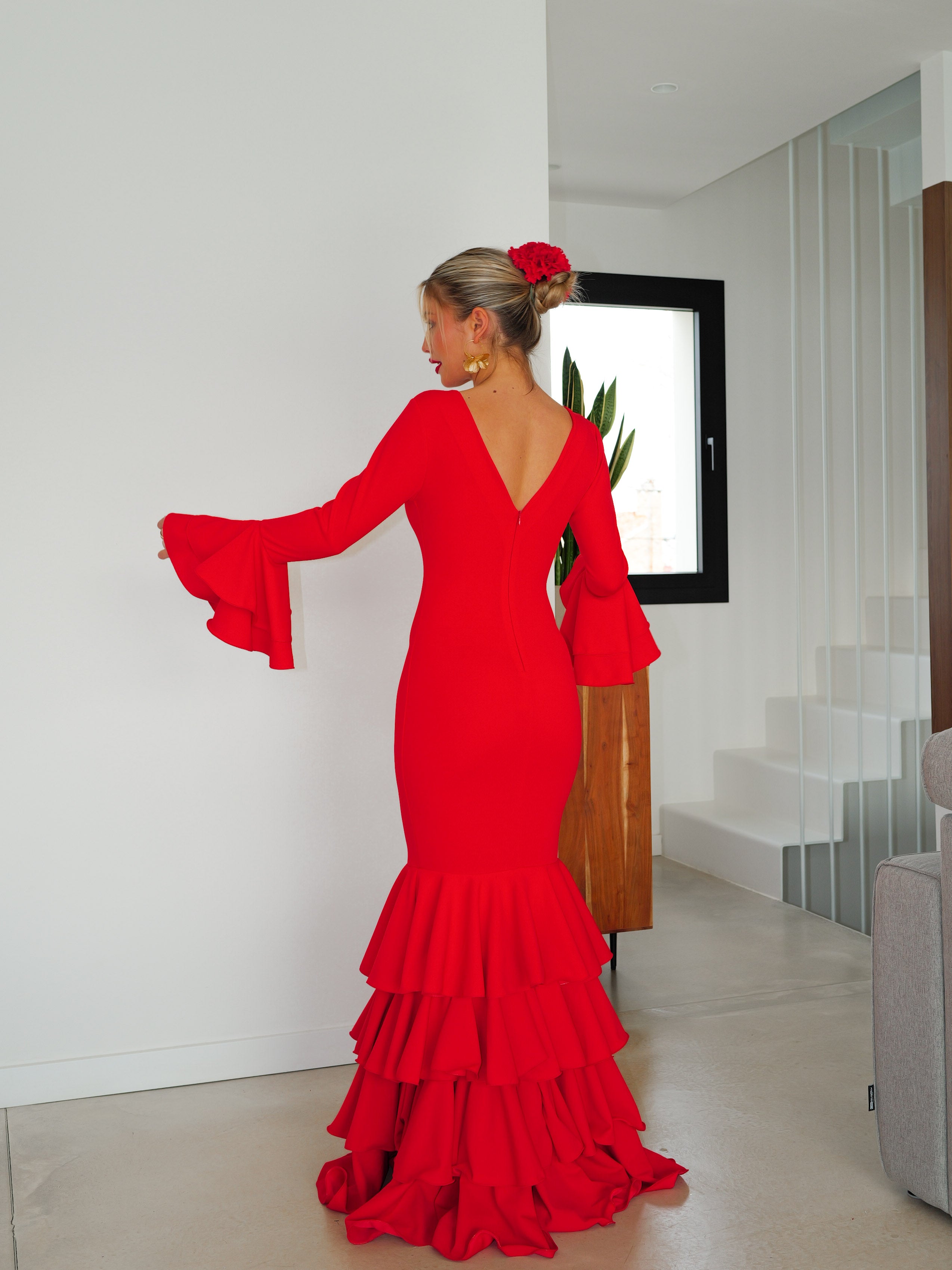 Flamenco dress with red ruffles