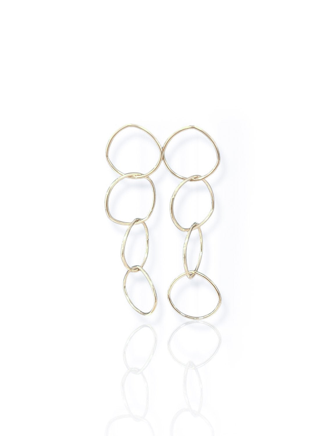 Asymmetrical silver waterfall earrings - SORELLAS