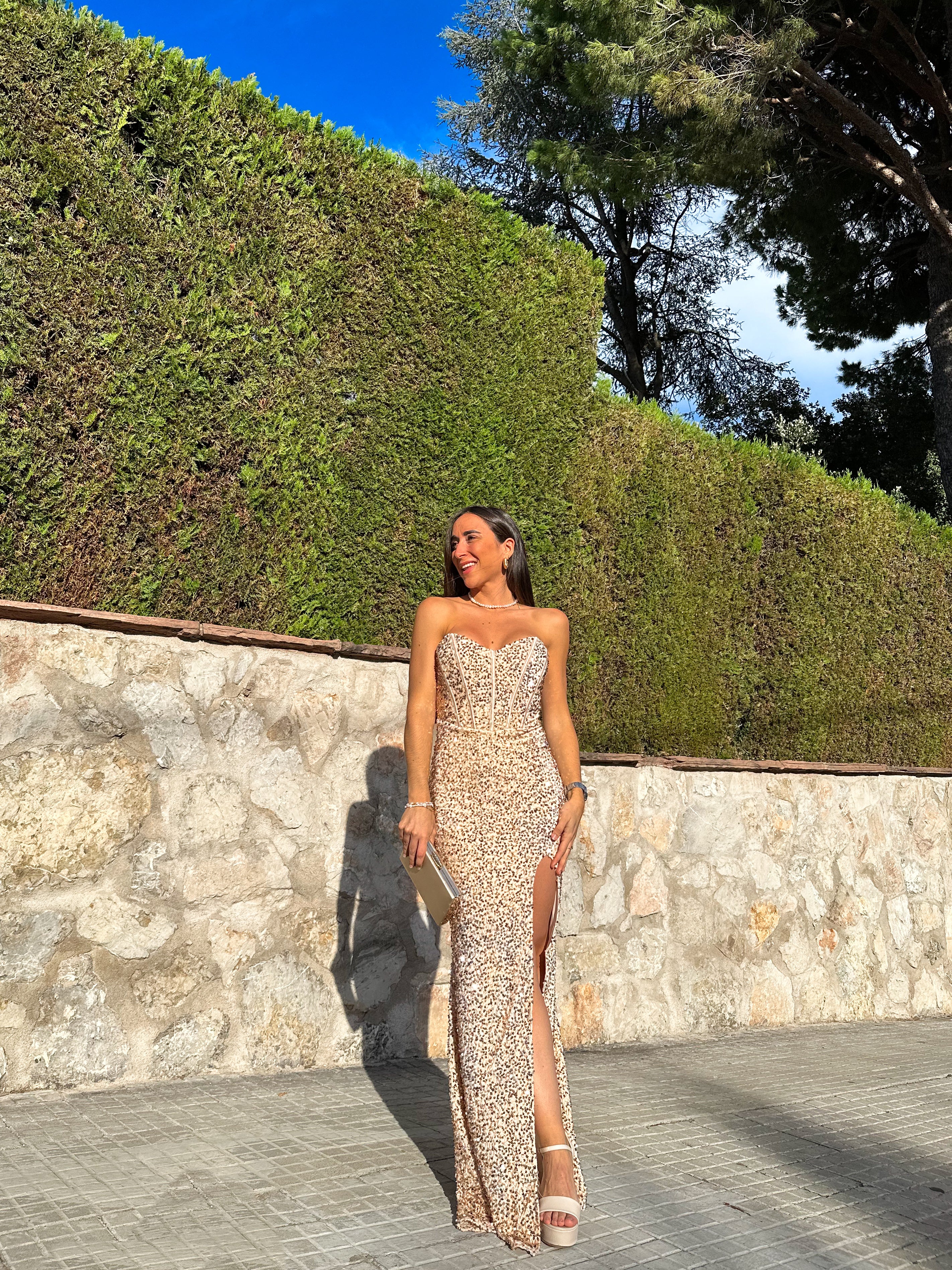 Gold glitter mermaid corset dress