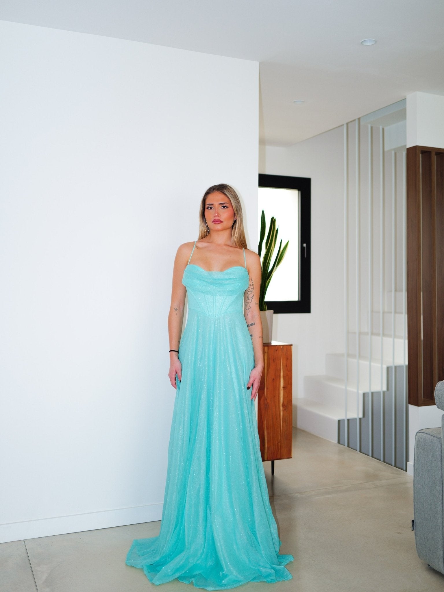Turquoise glitter corset dress - SORELLAS