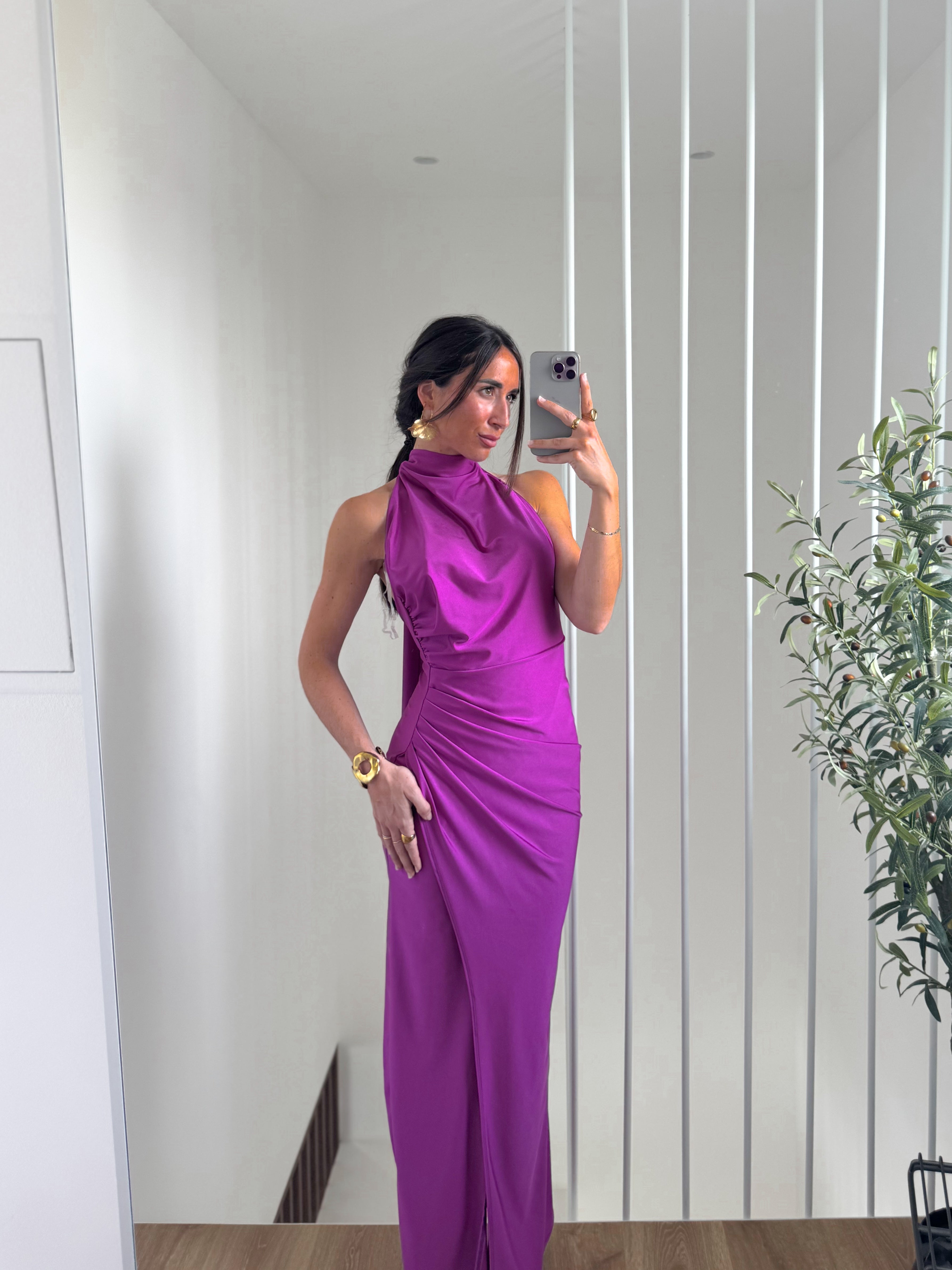 Halter dress halter back bow BOUGAINVILLEA