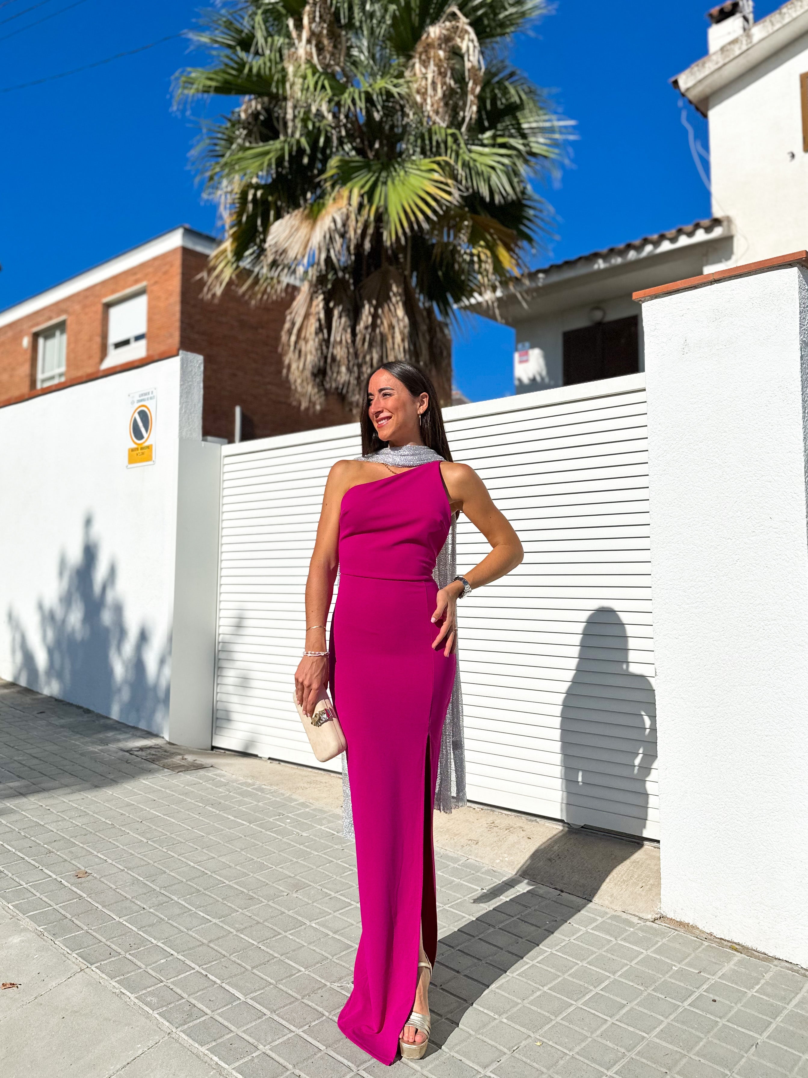 Mermaid neckline dress BOUGAINVILLEA