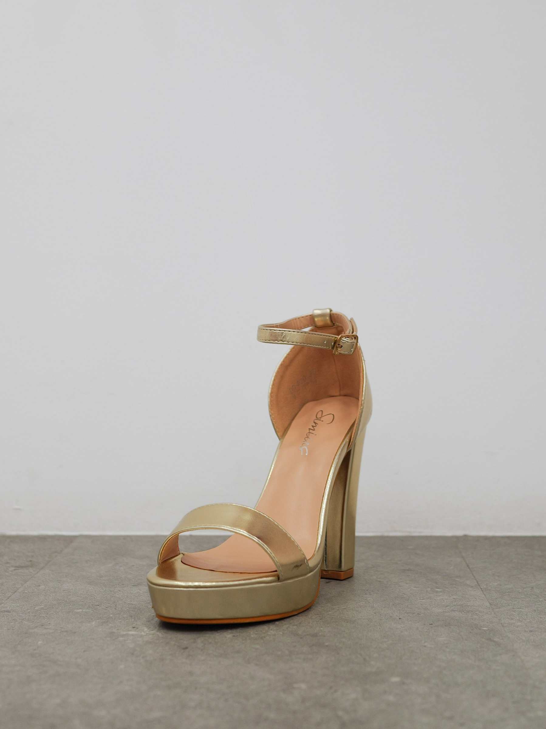 Golden heel platform sandal
