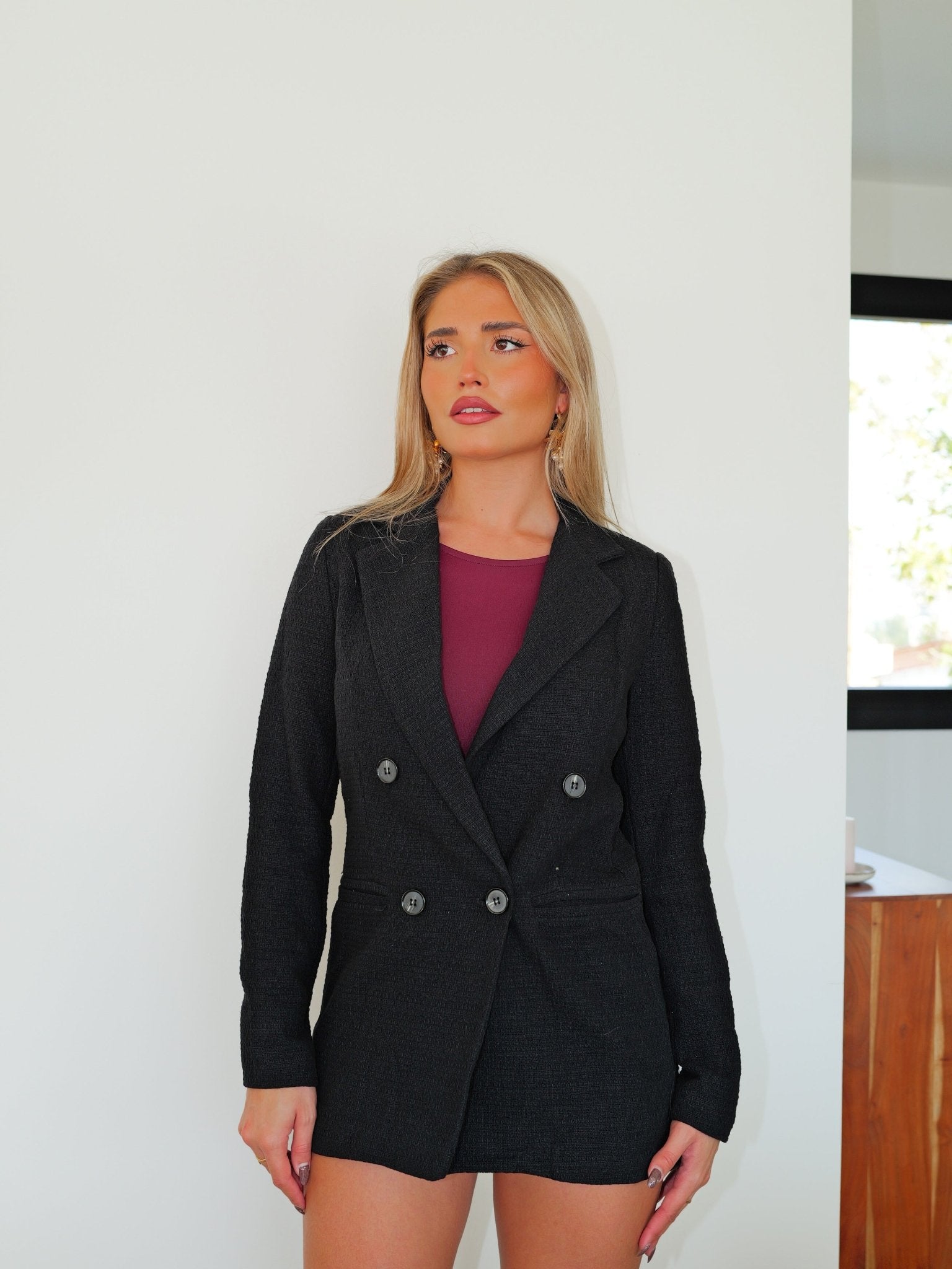 Black double-breasted tweed blazer - Sorellas The Brand Barcelona S.L.