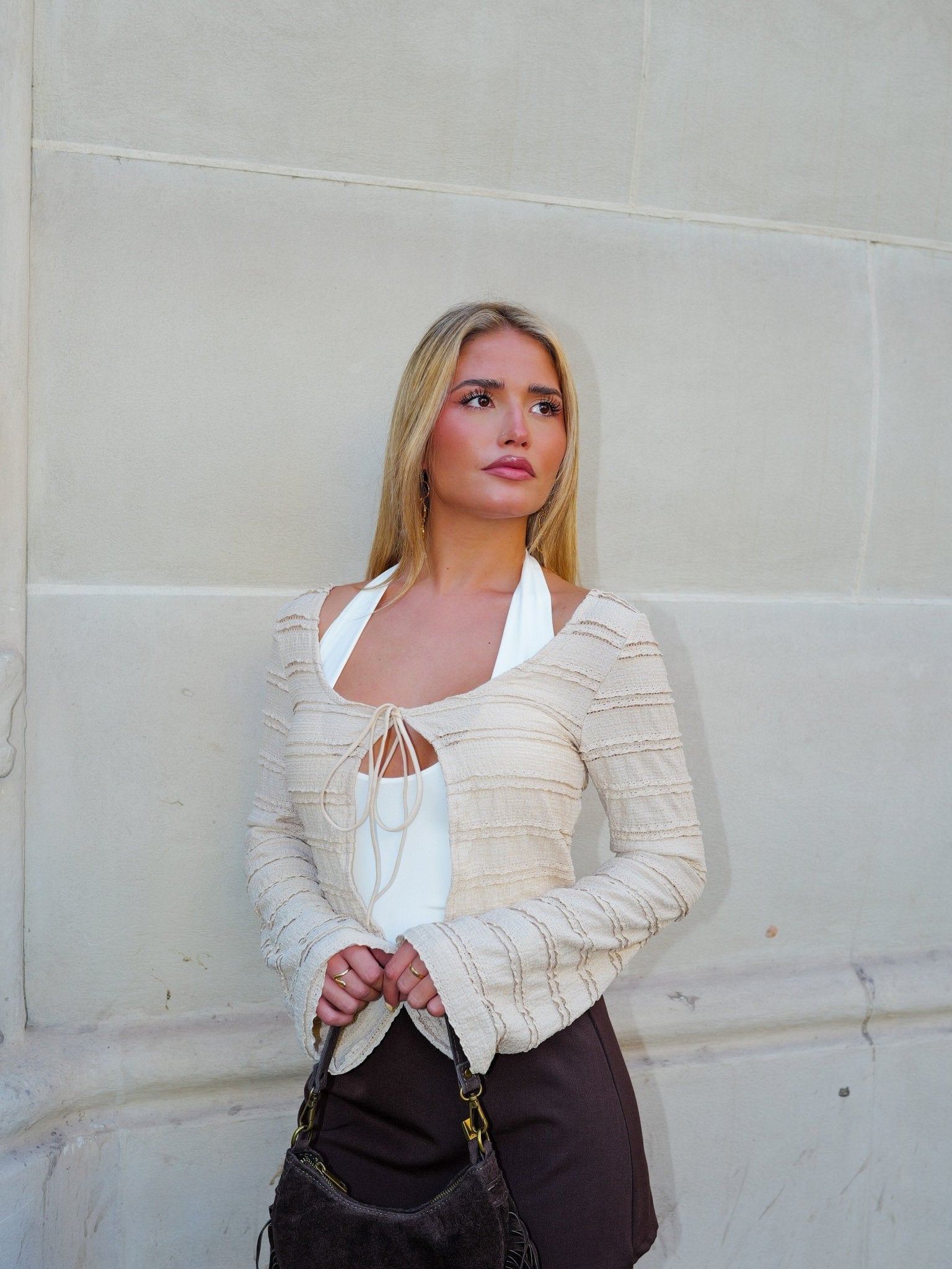 Beige lace bow cardigan - Sorellas The Brand Barcelona S.L