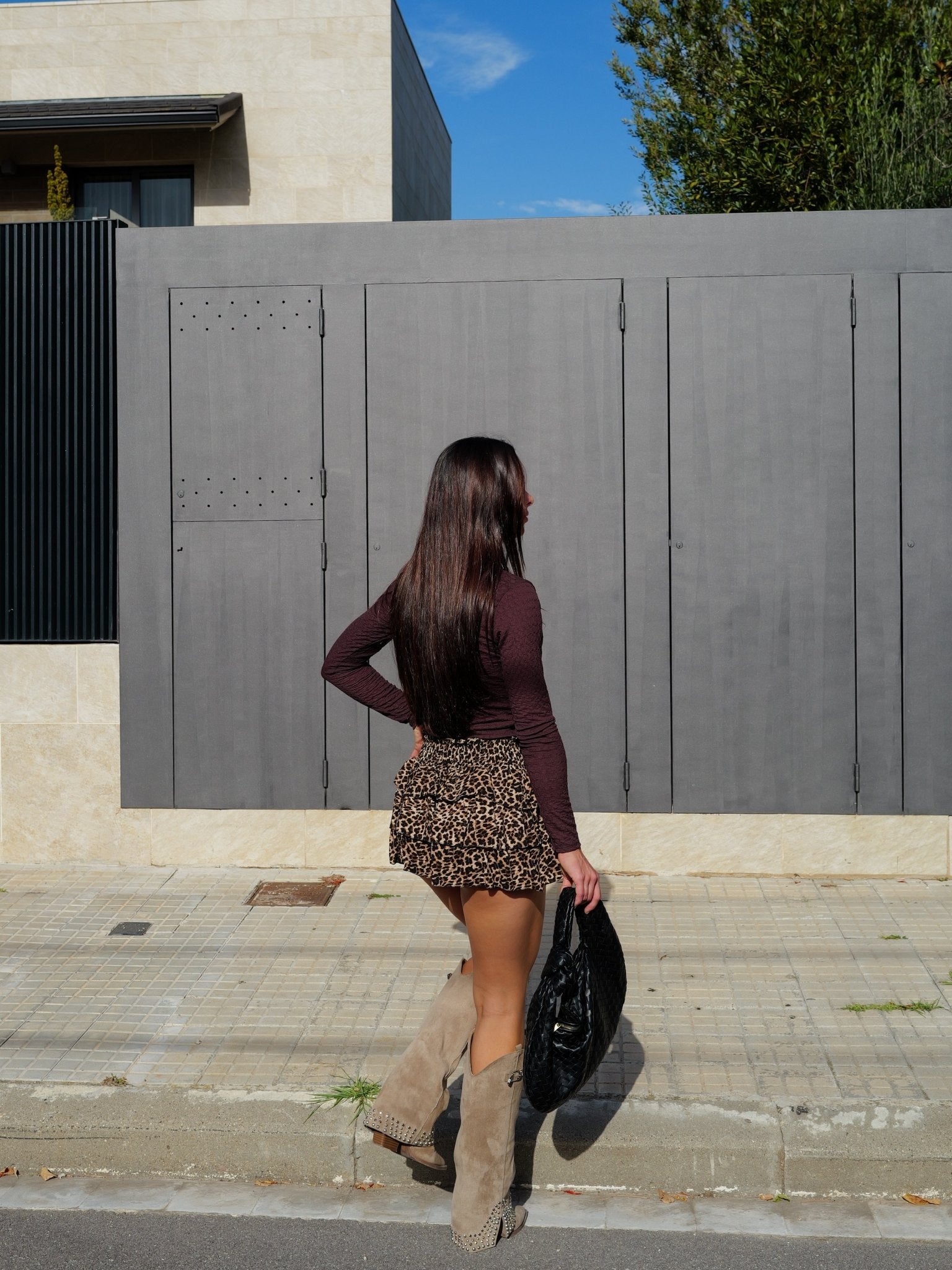 Brown animal print mini ruffle skirt - Sorellas The Brand Barcelona S.L.