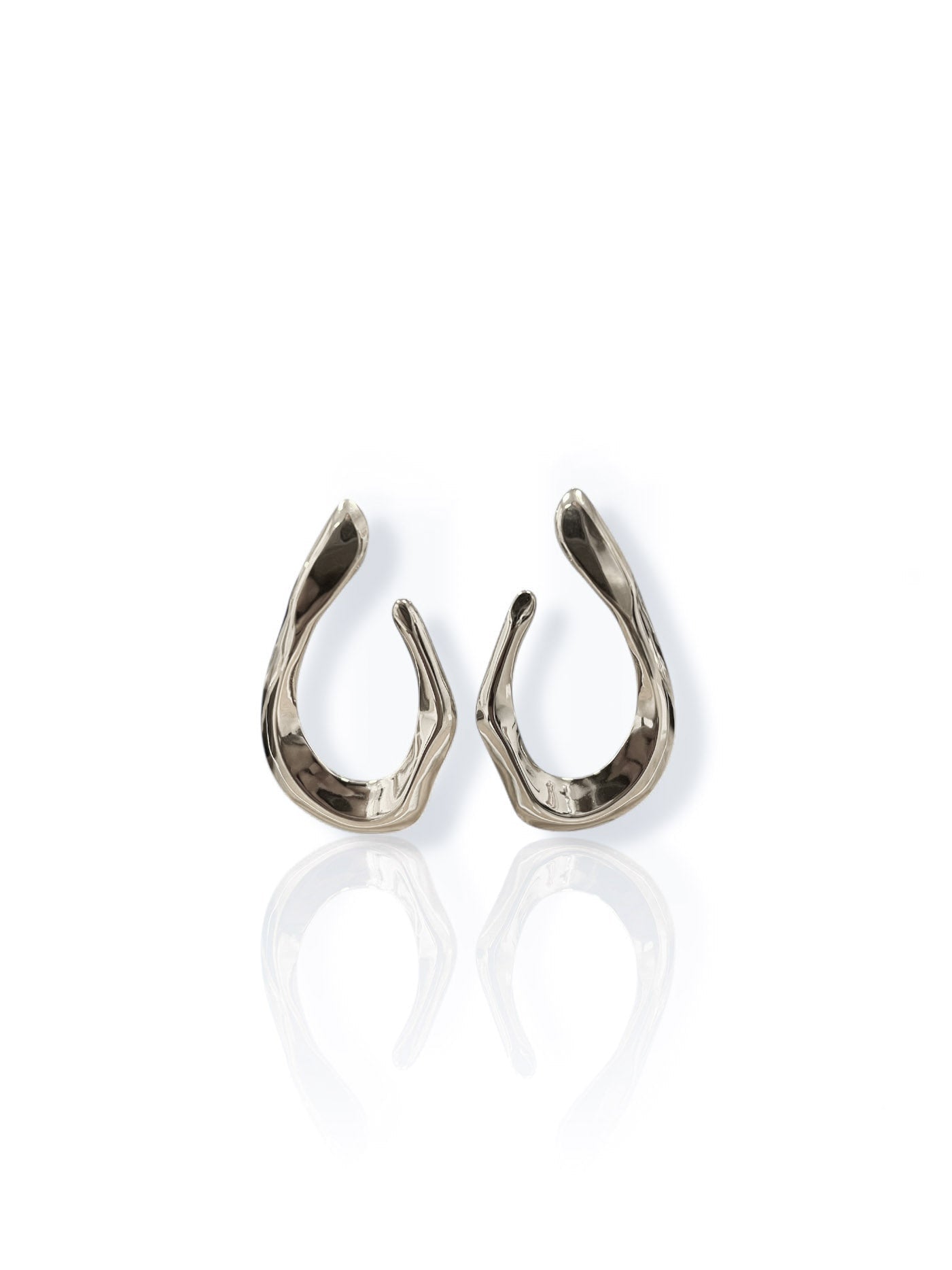 Silver open oval earrings - Sorellas The Brand Barcelona S.L