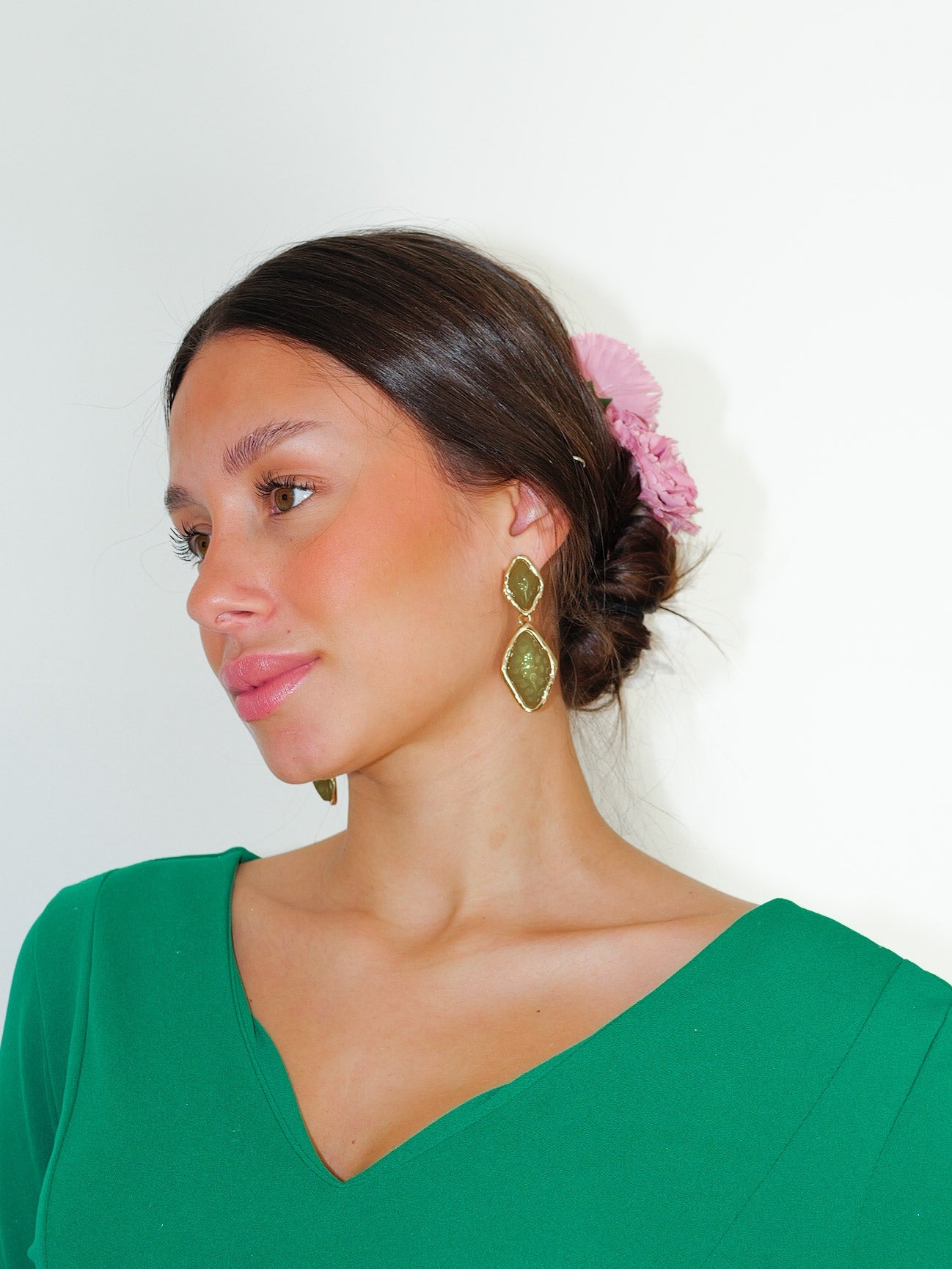 Green stone diamond earrings - Sorellas The Brand Barcelona S.L