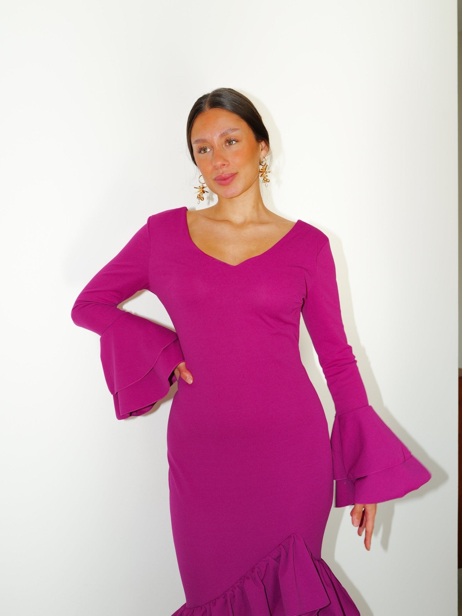 Asymmetrical cherry ruffle flamenco dress - Sorellas The Brand Barcelona S.L.