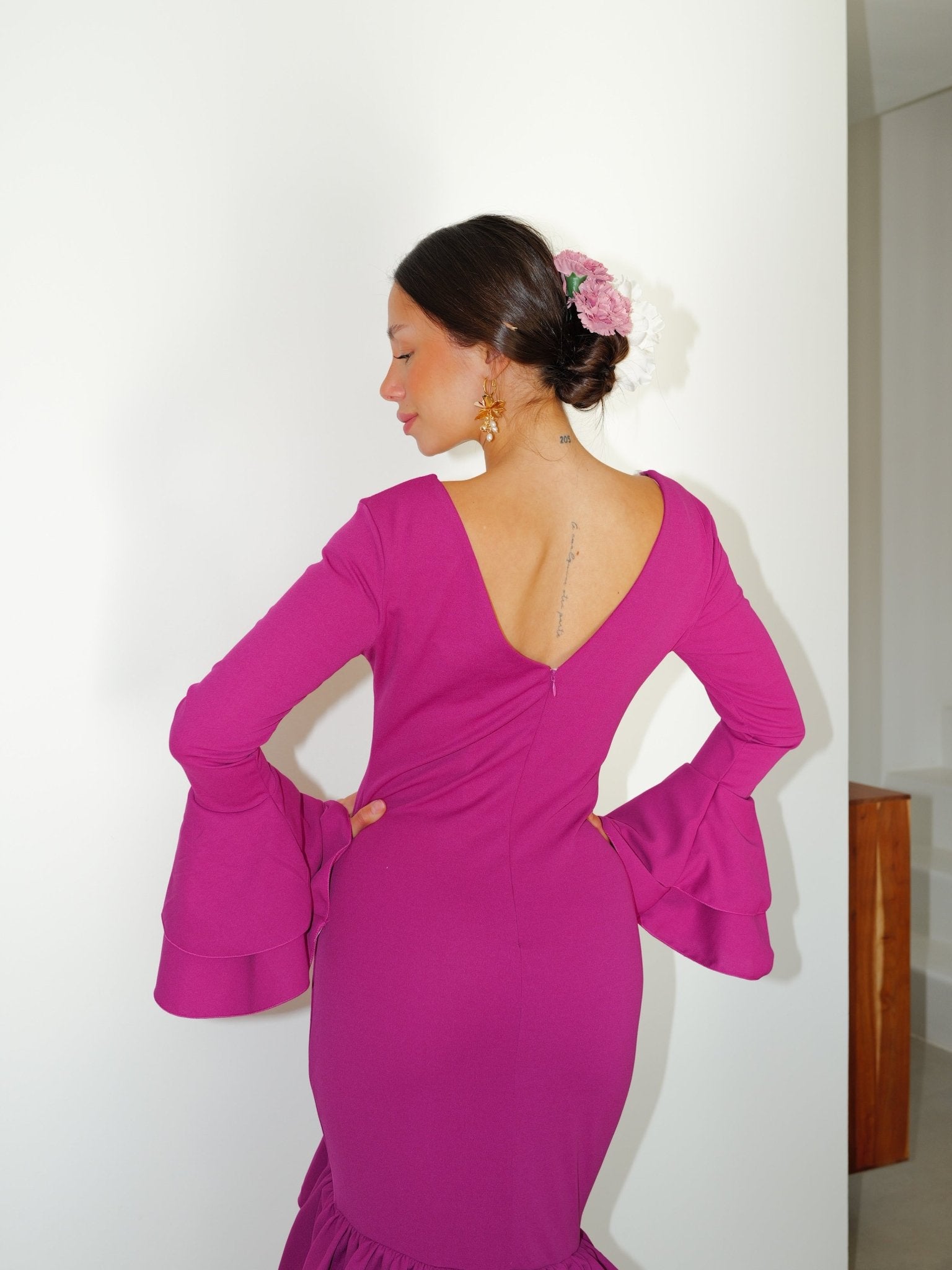 Asymmetrical cherry ruffle flamenco dress - Sorellas The Brand Barcelona S.L.