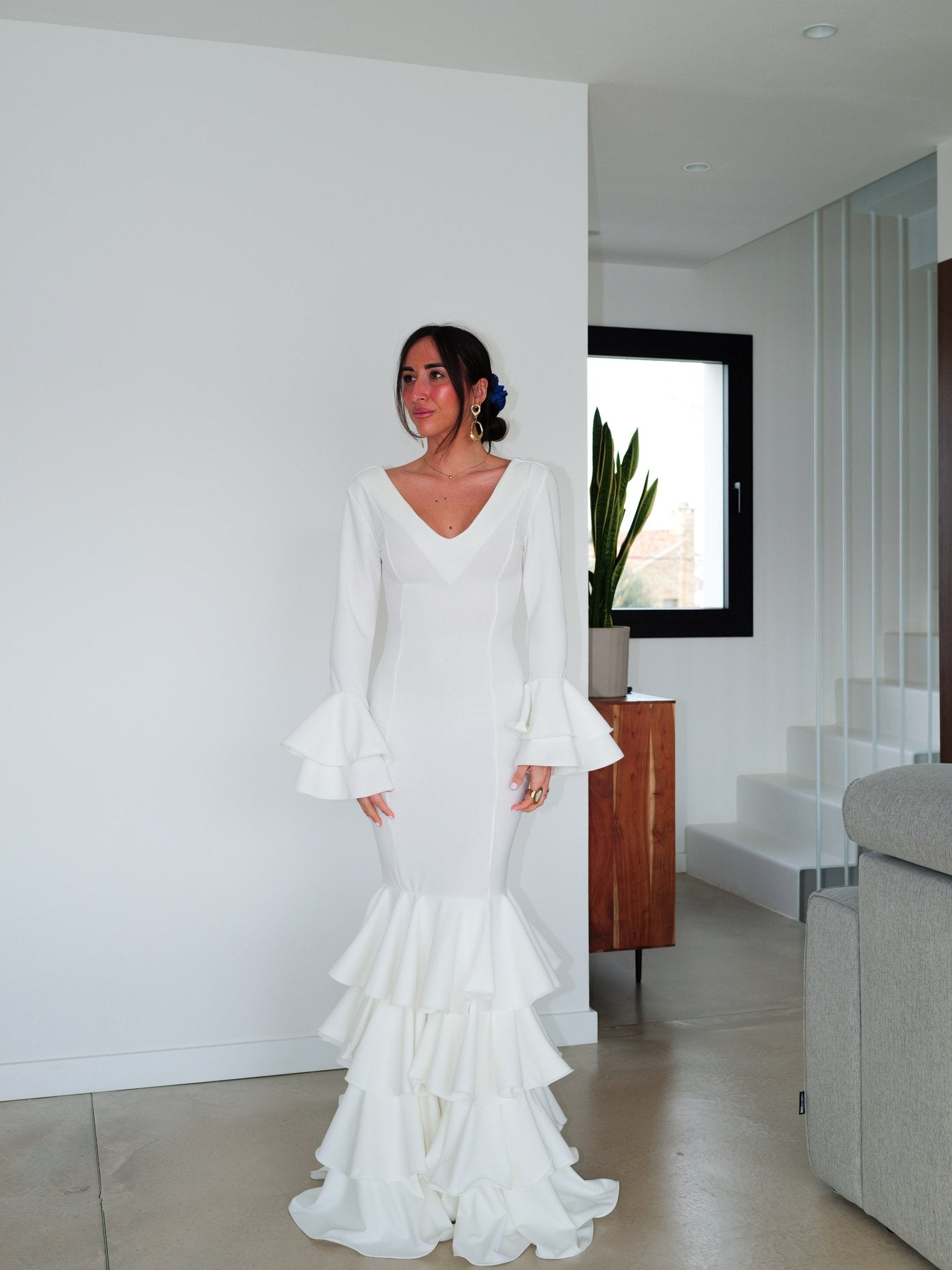 White ruffled flamenco dress - Sorellas The Brand Barcelona S.L
