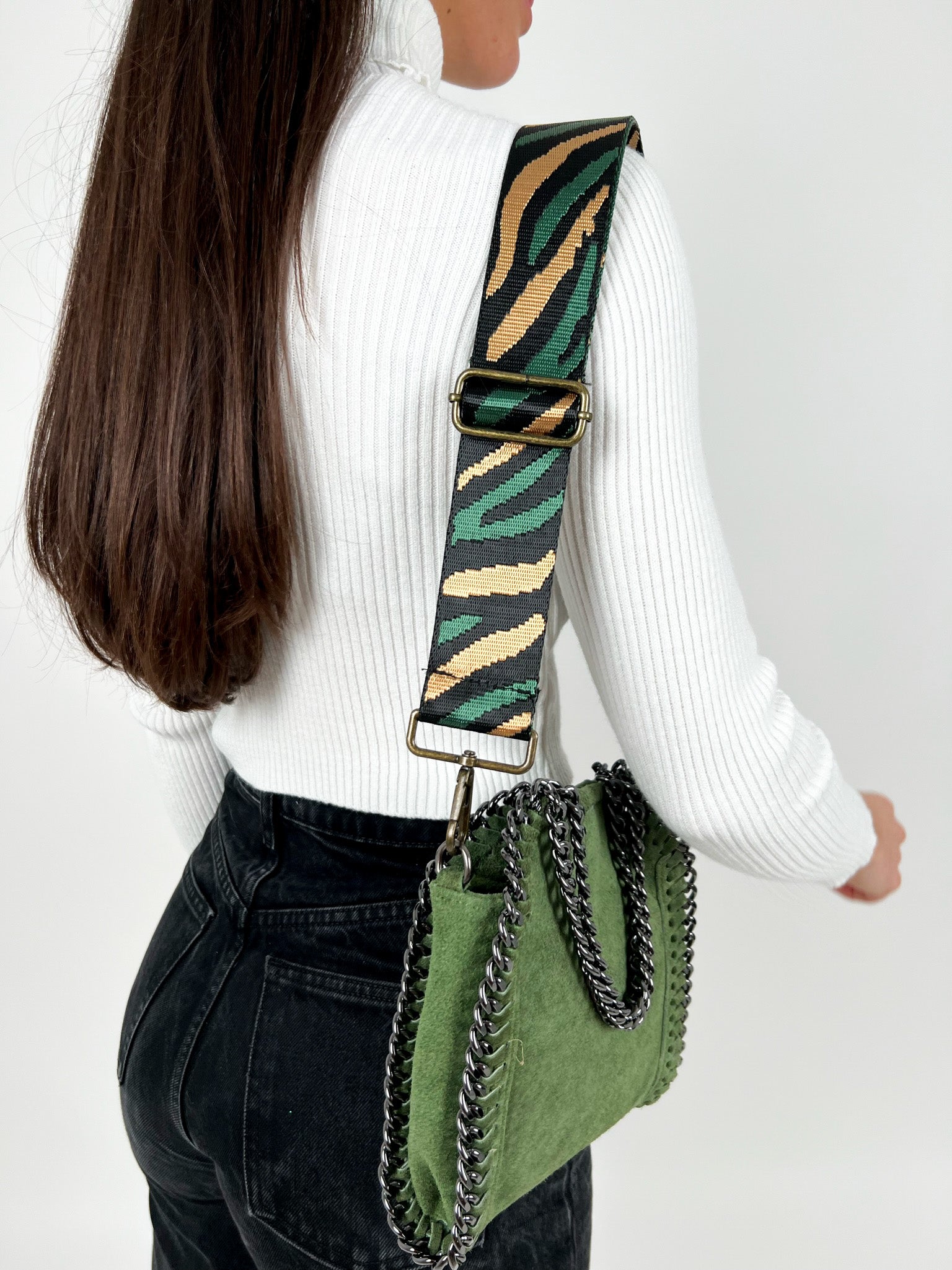 Bottle suede pocket bag