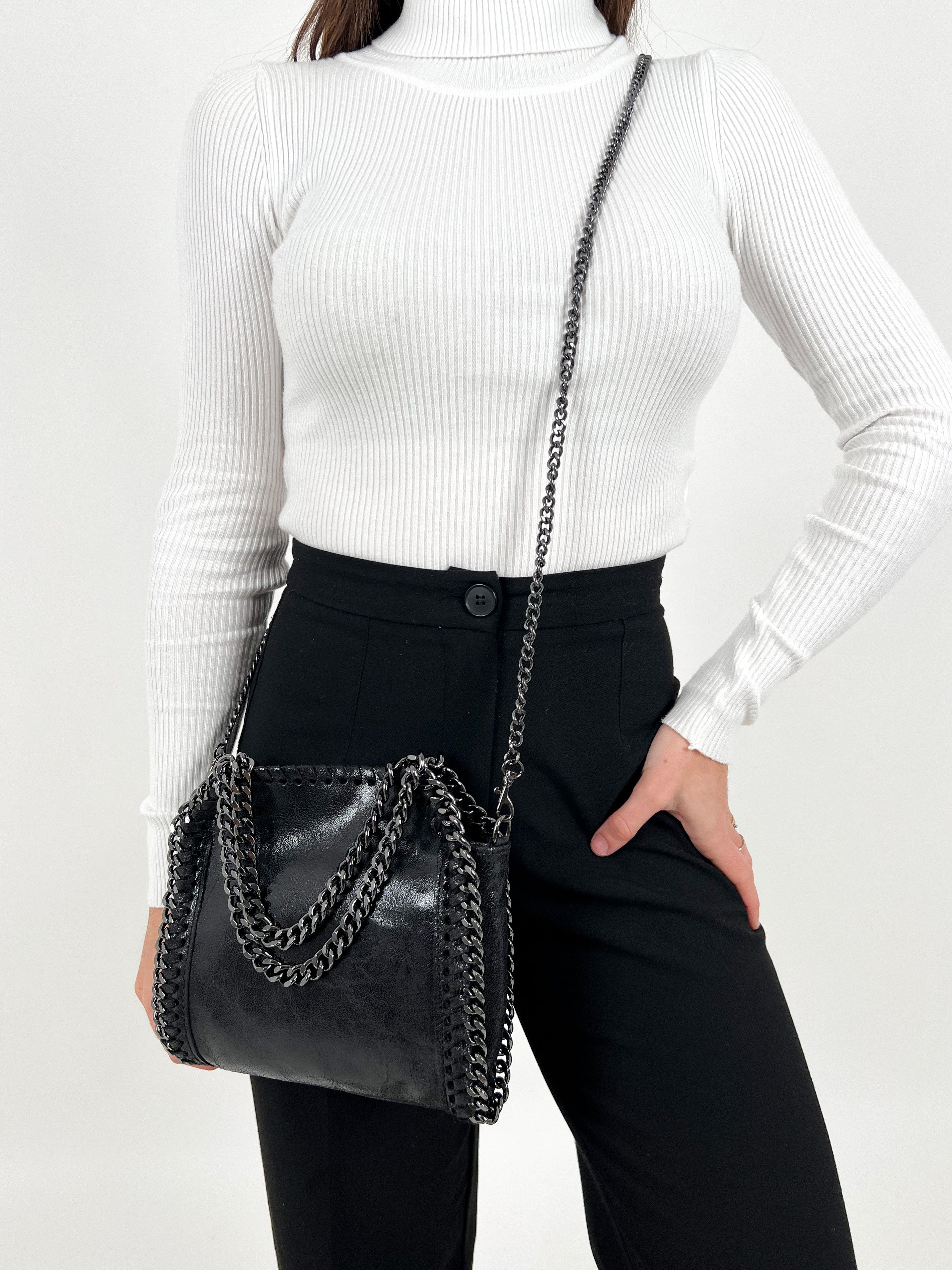 Black glitter mini bag