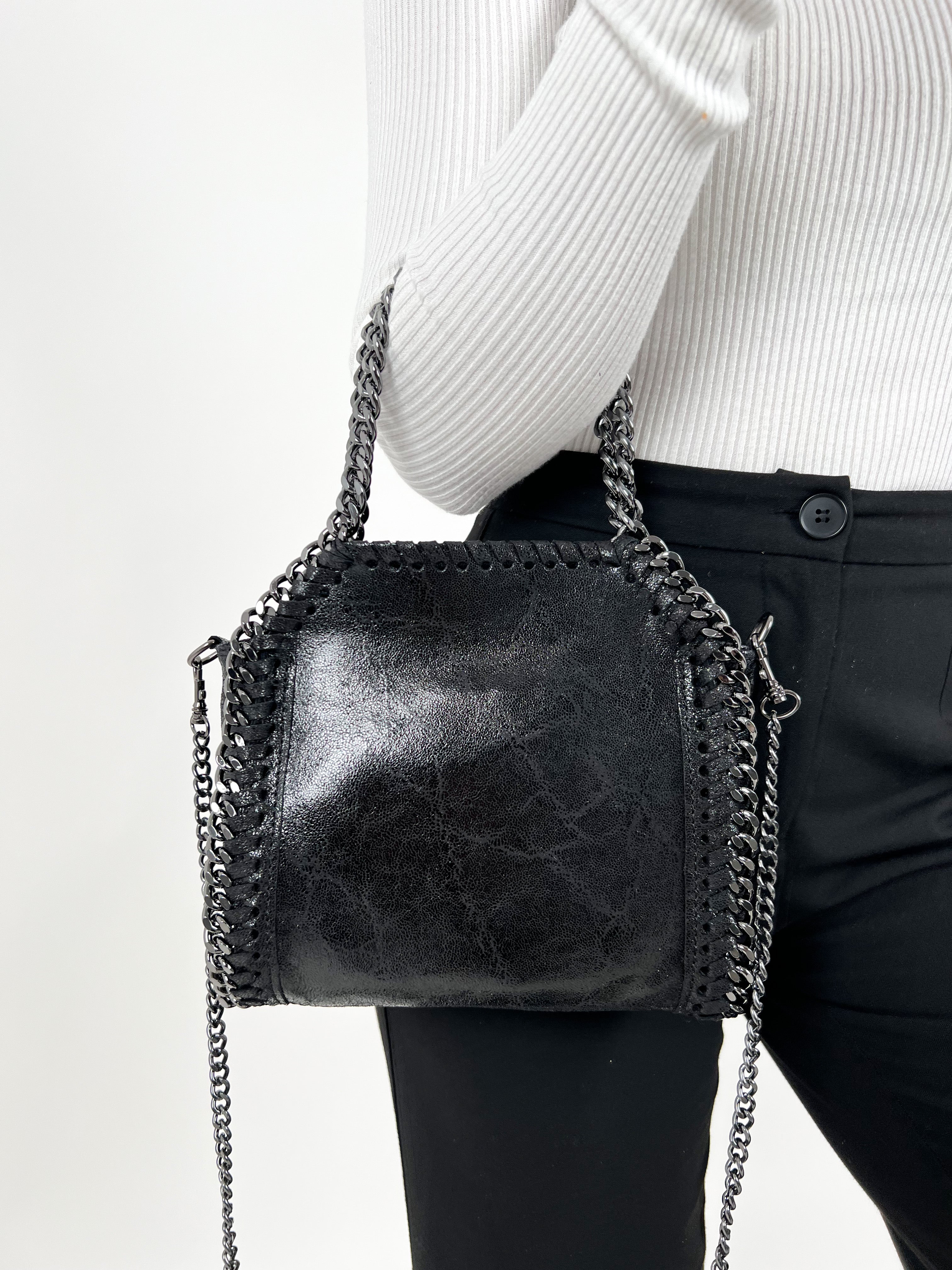 Black glitter mini bag
