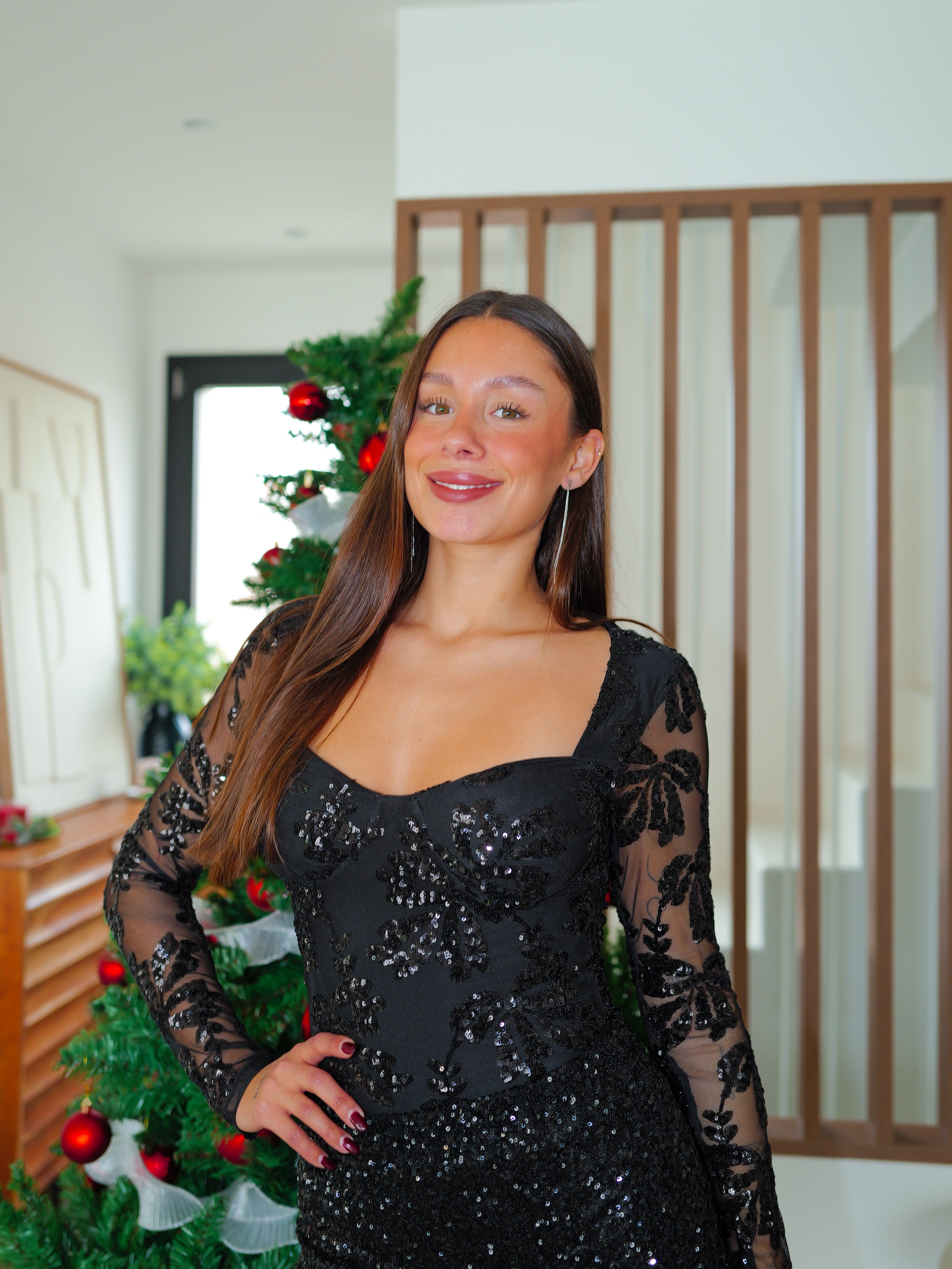 Body en tulle noir avec détails