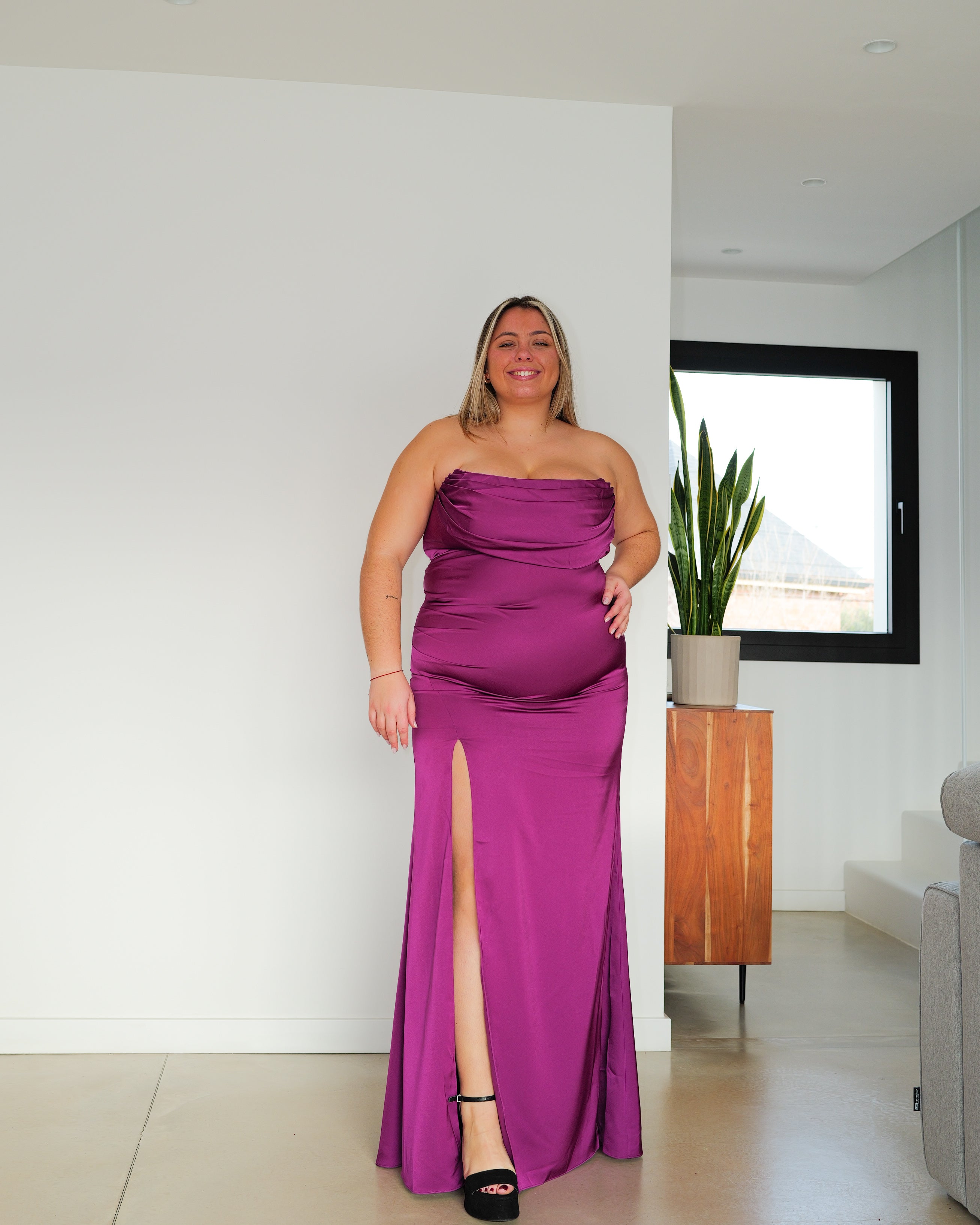 Robe corset à bretelles drapées BOUGAINVILLEA