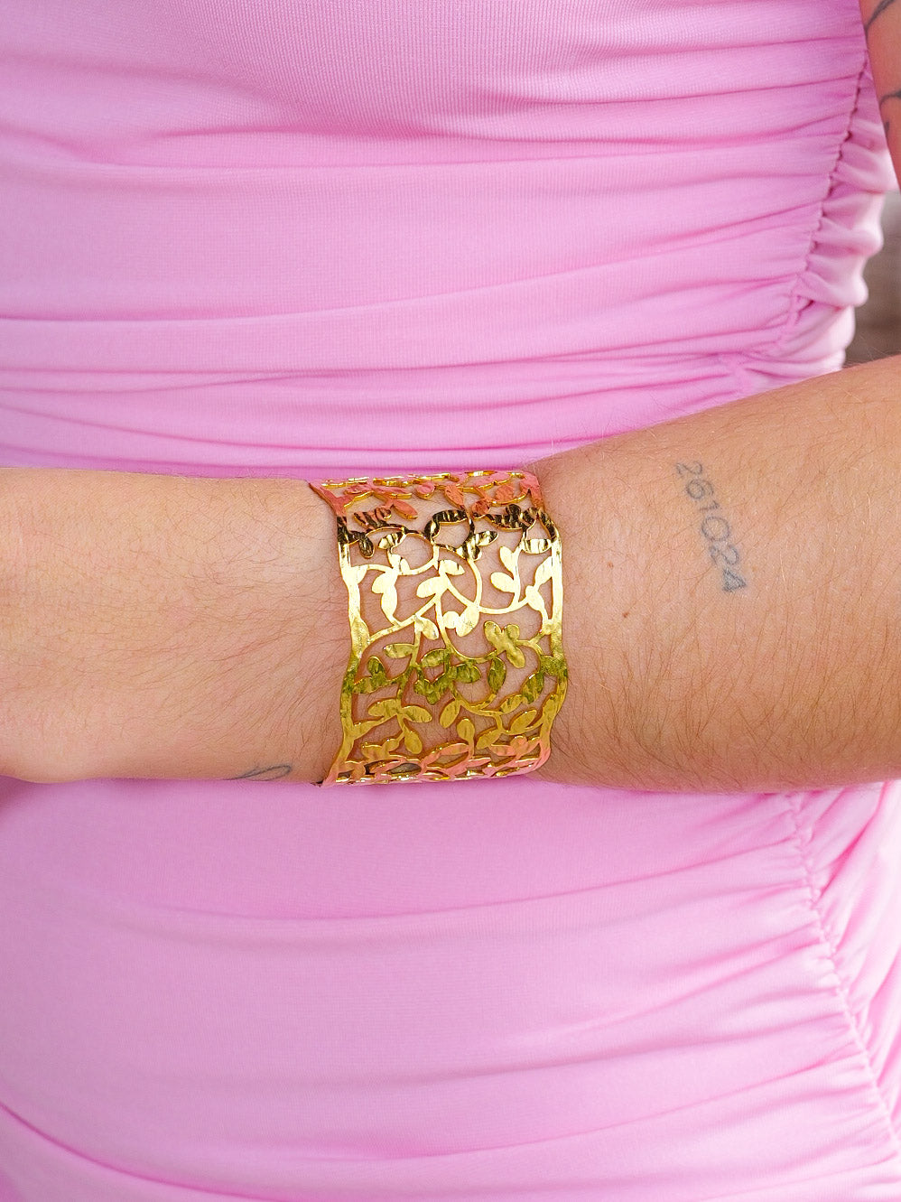 Bracelet feuilles doré