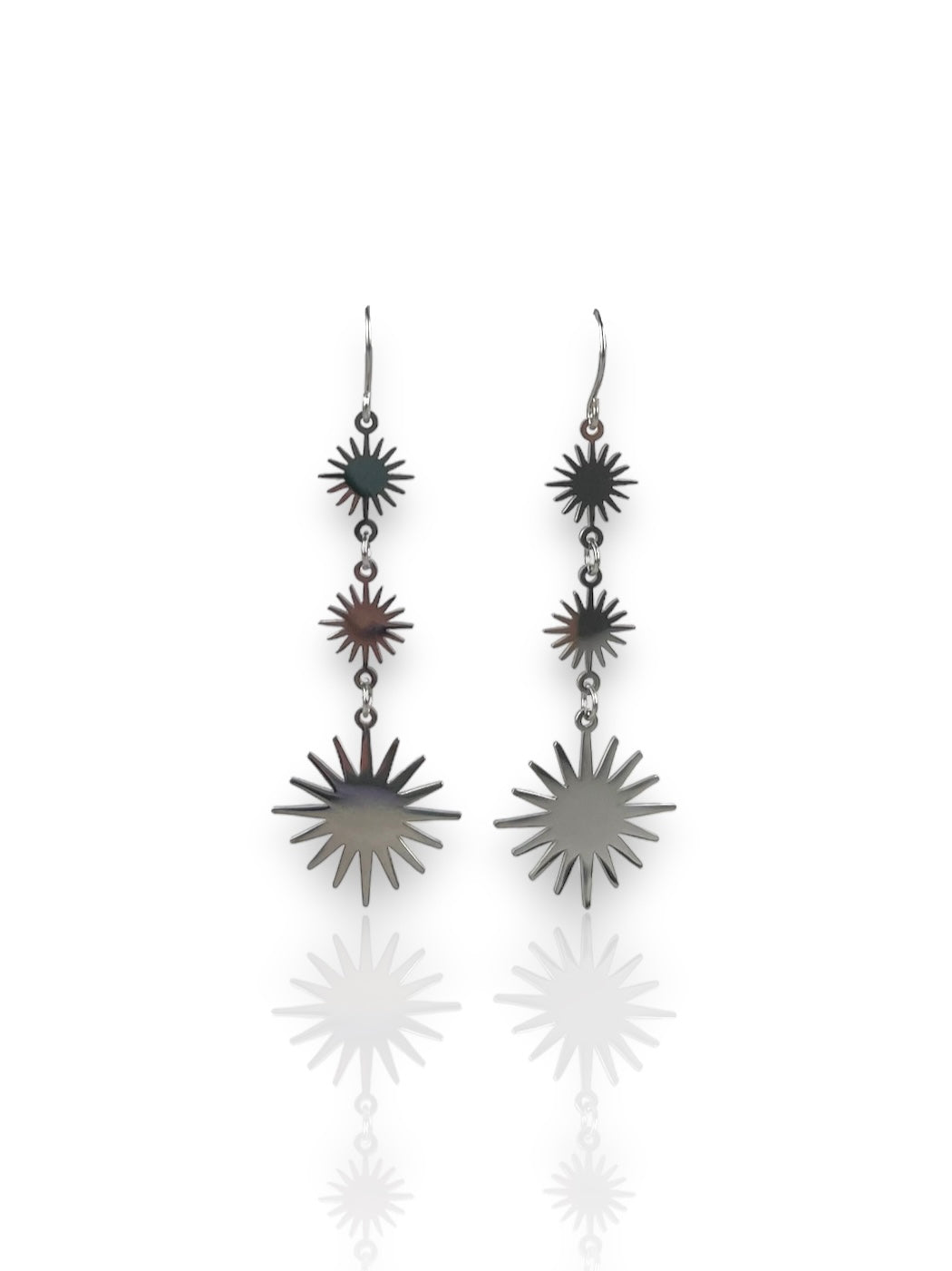 BOUCLES D'OREILLES soleils argentés