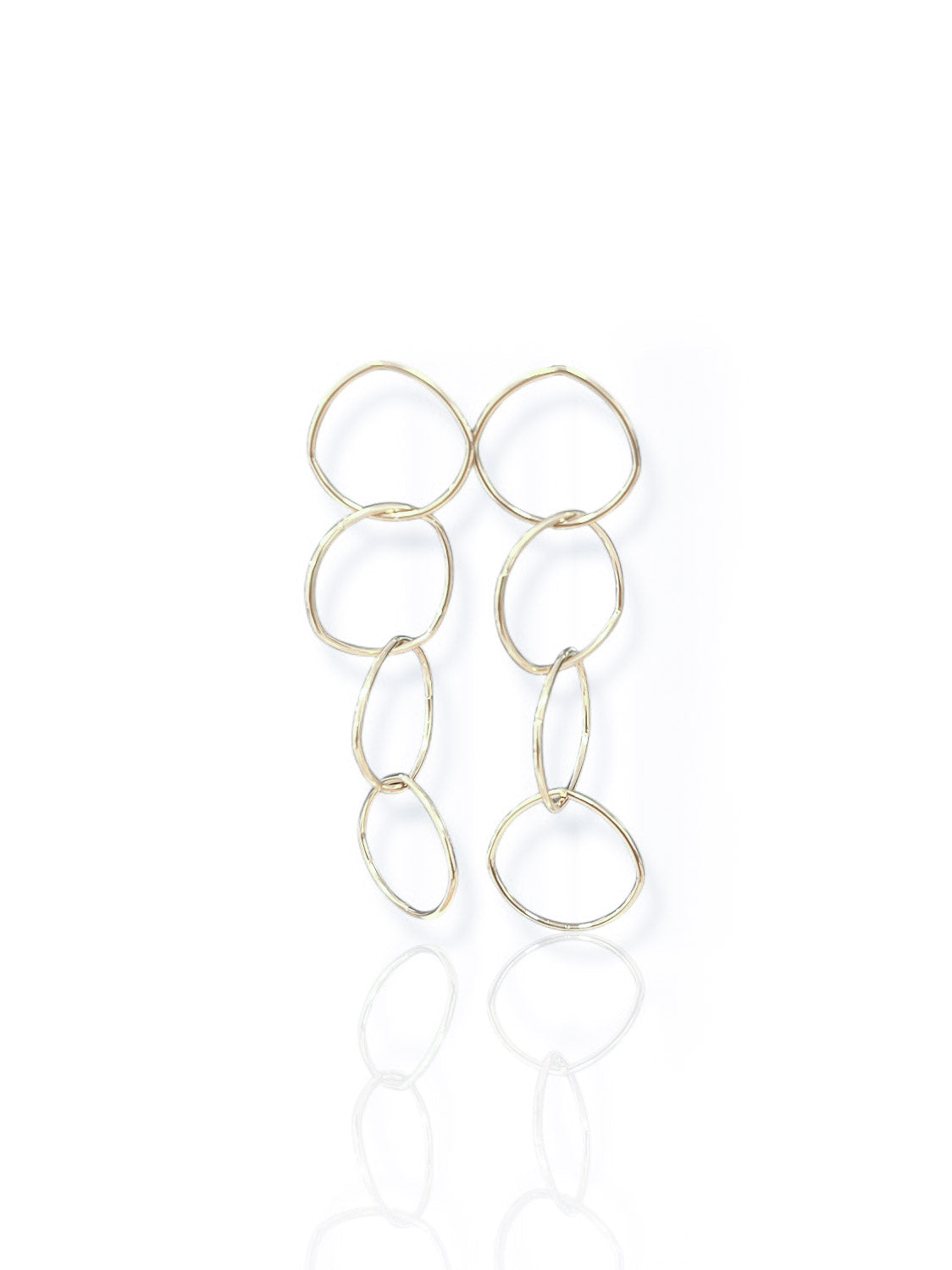 BOUCLES D'OREILLES cascade asymétrique argentée