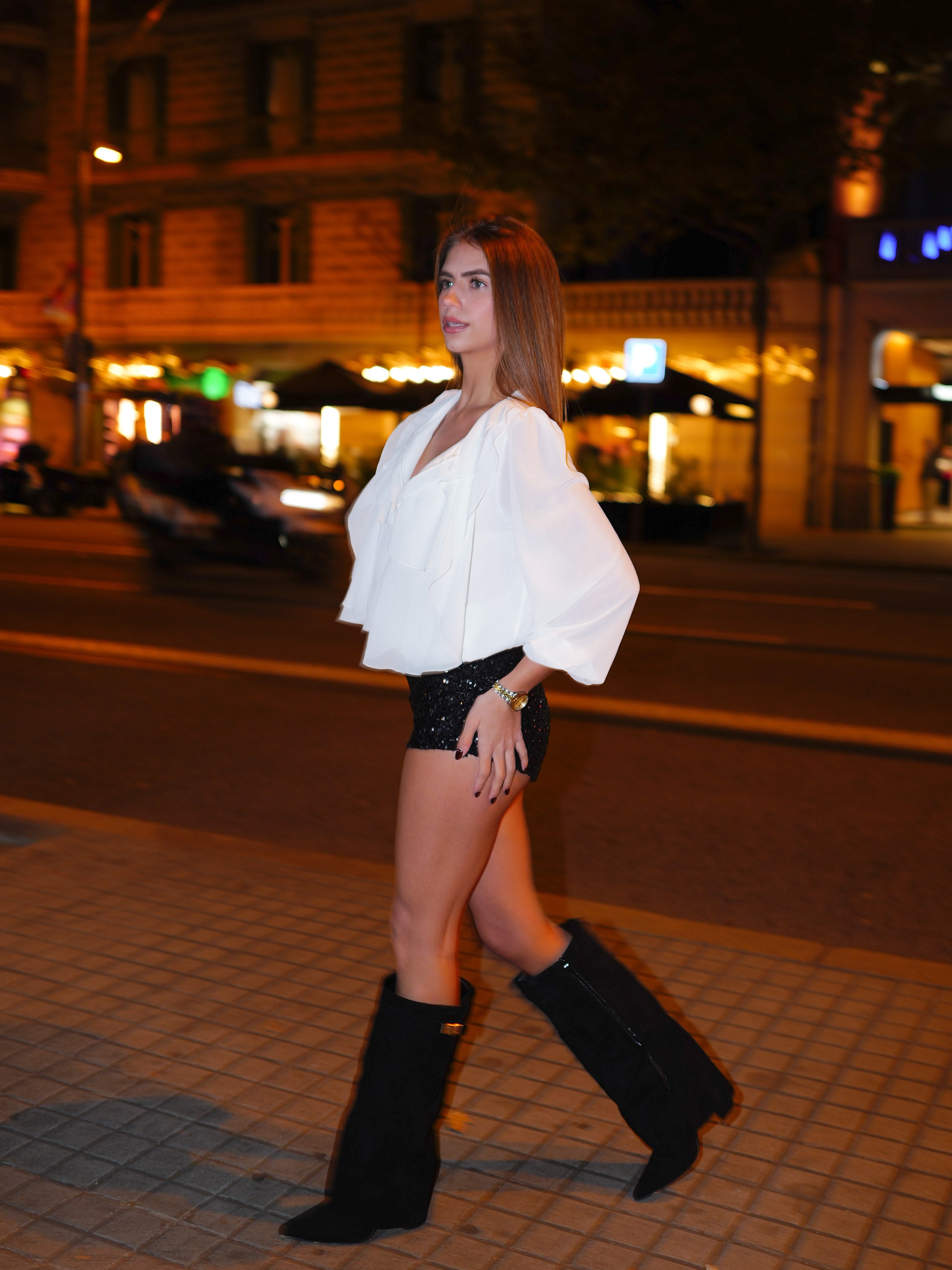 Chemisier à volants blanc romantique