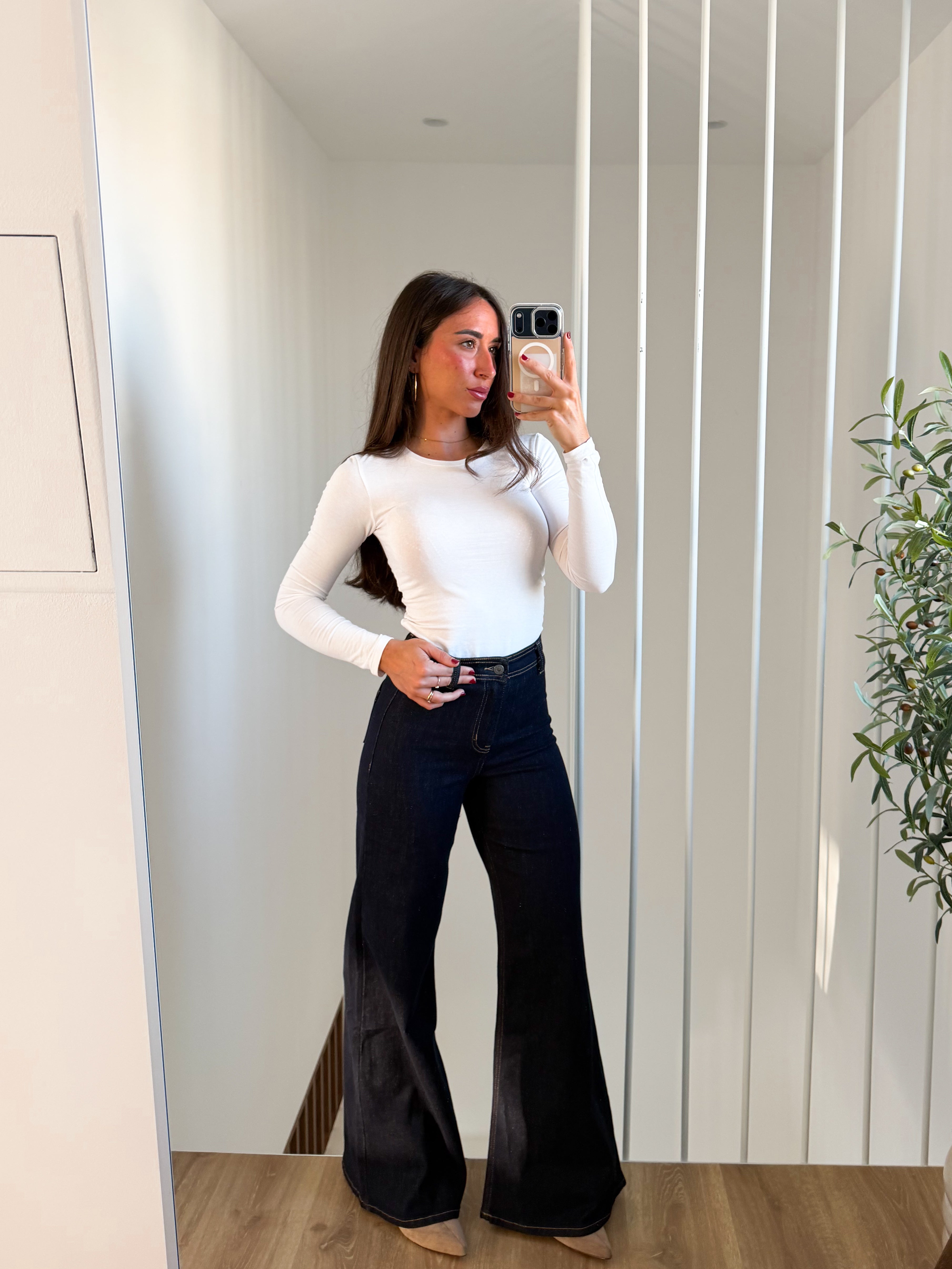 Jean large à taille haute