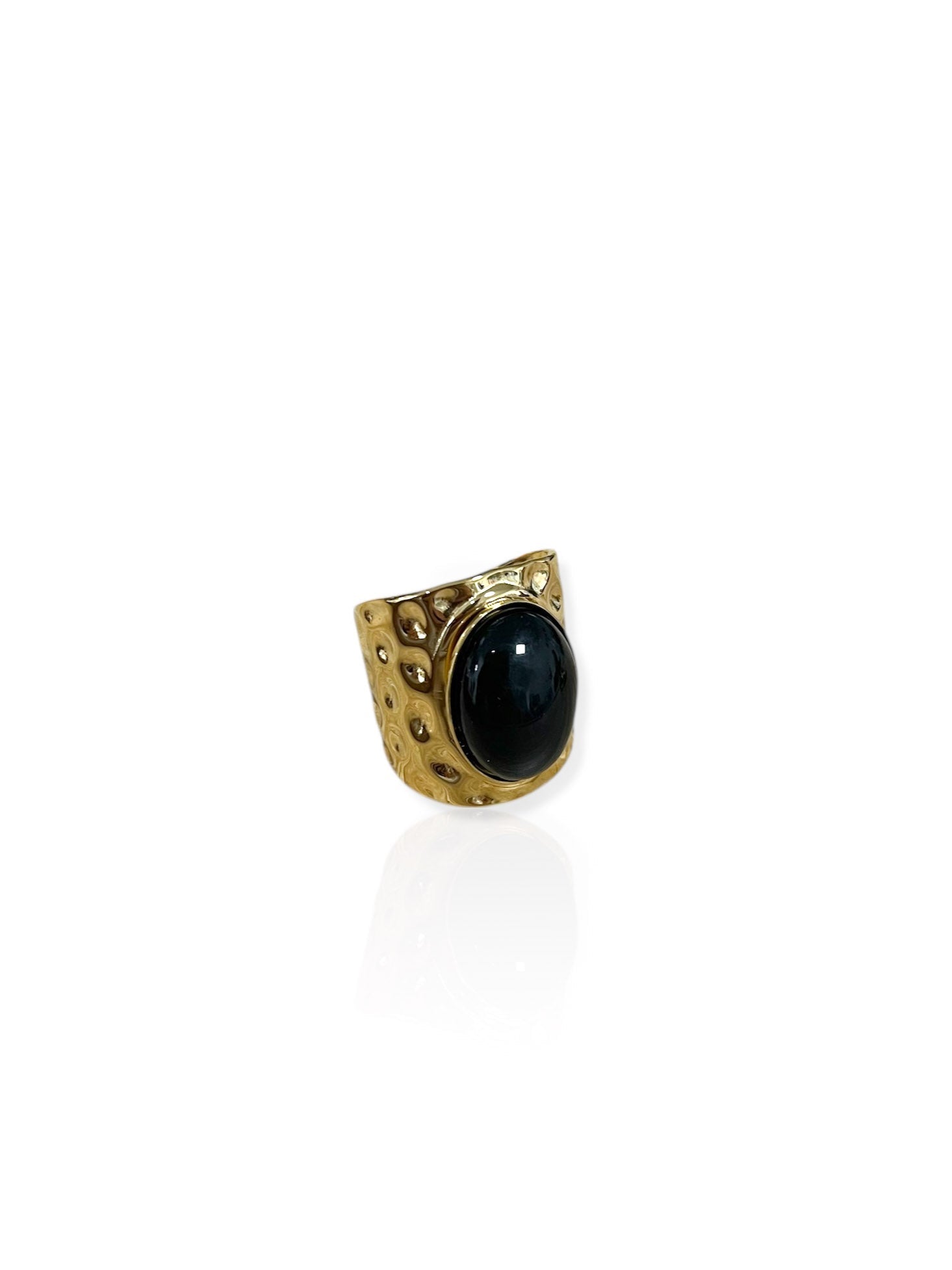 Bague dorée pierre noire - Sorellas The Brand Barcelona S.L
