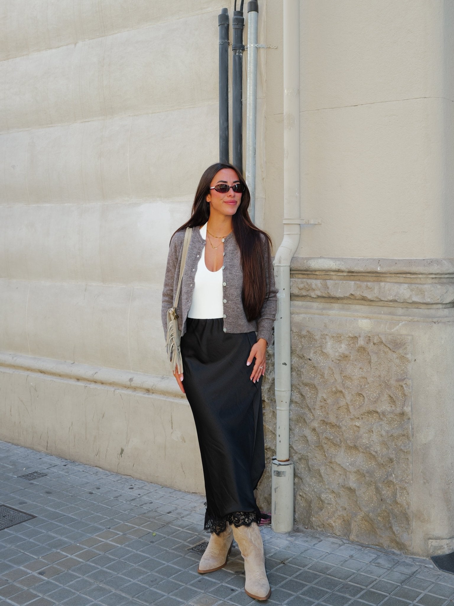 Cardigan en maille boutons pierre - Sorellas The Brand Barcelona S.L