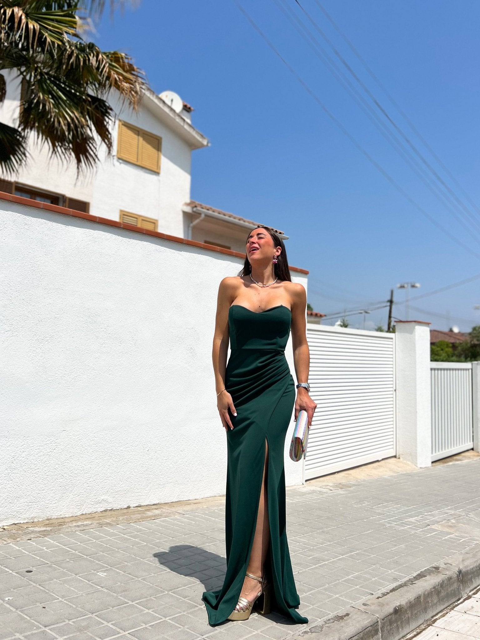 Robe ajustée verte à cœur - SORELLAS