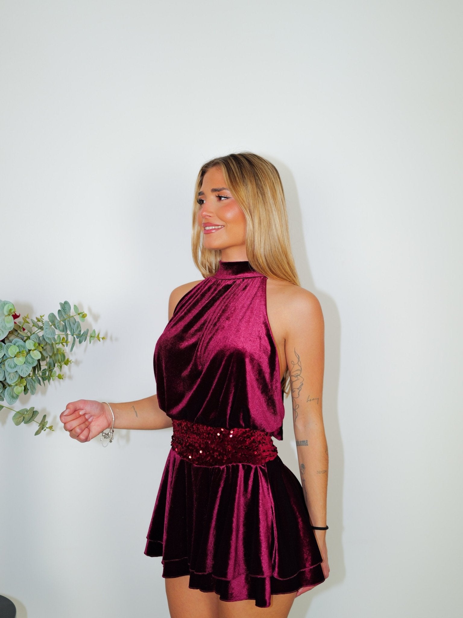 Combinaison velours taille paillettes bordeaux - Sorellas The Brand Barcelona S.L