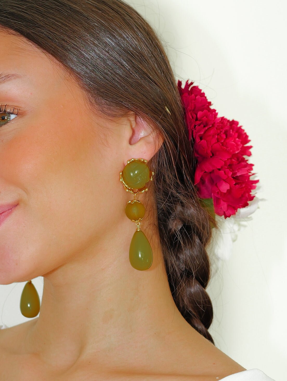 BOUCLES D'OREILLES goutte pierres vertes - Sorellas The Brand Barcelona S.L
