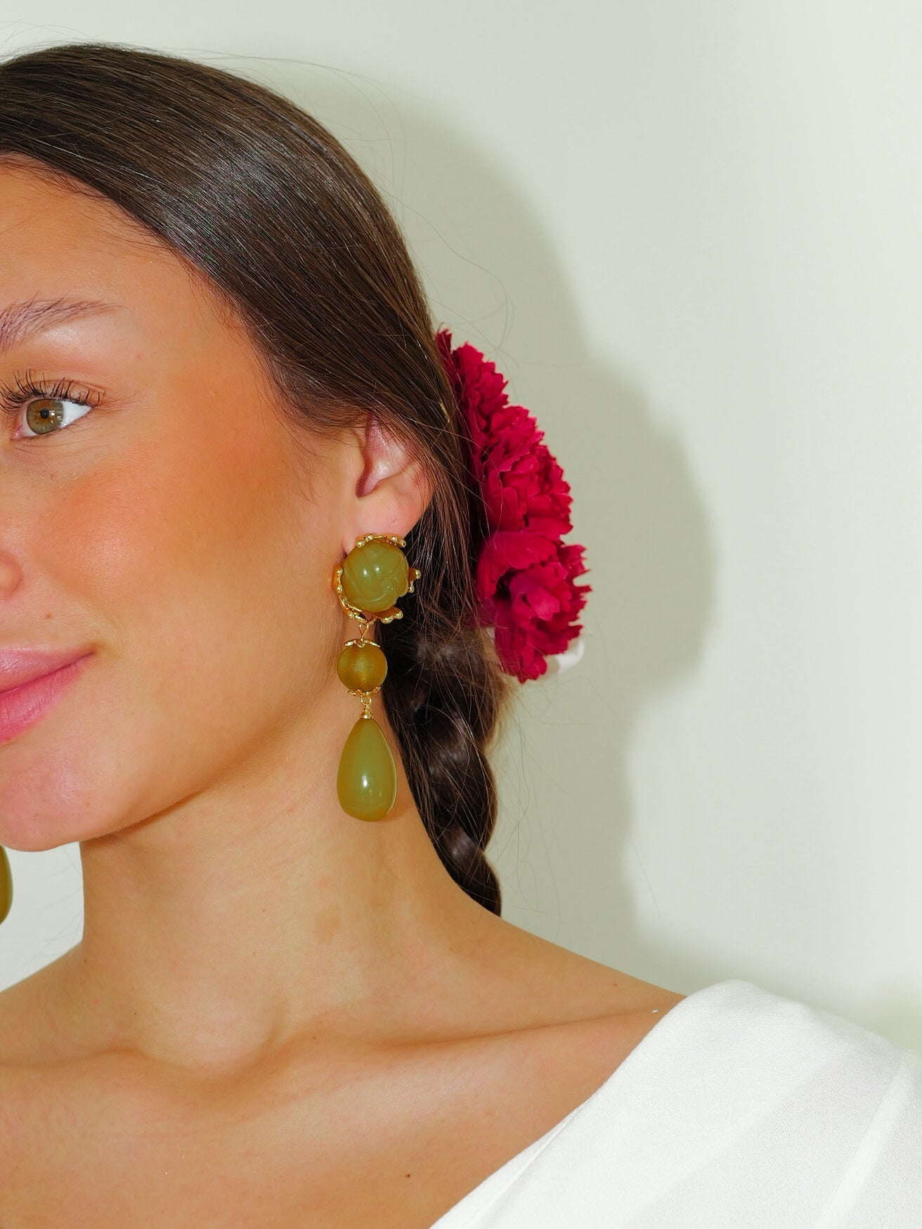 BOUCLES D'OREILLES goutte pierres vertes - Sorellas The Brand Barcelona S.L