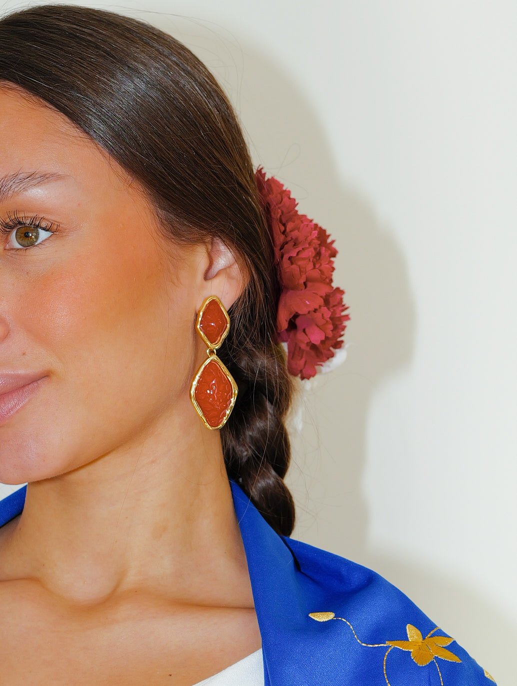 BOUCLES D'OREILLES pierres orange - Sorellas The Brand Barcelona S.L