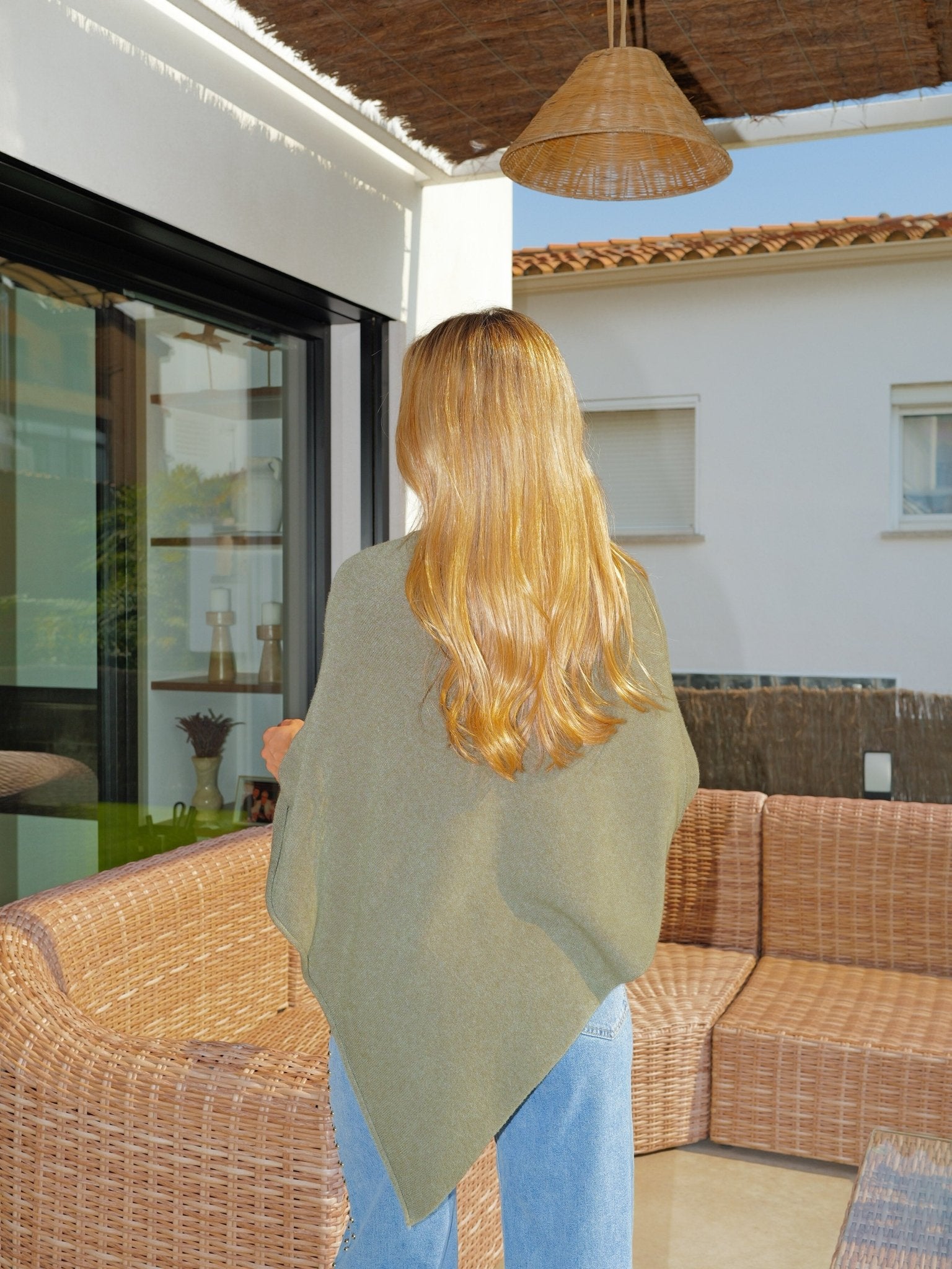 Poncho en maille olive - Sorellas The Brand Barcelona S.L