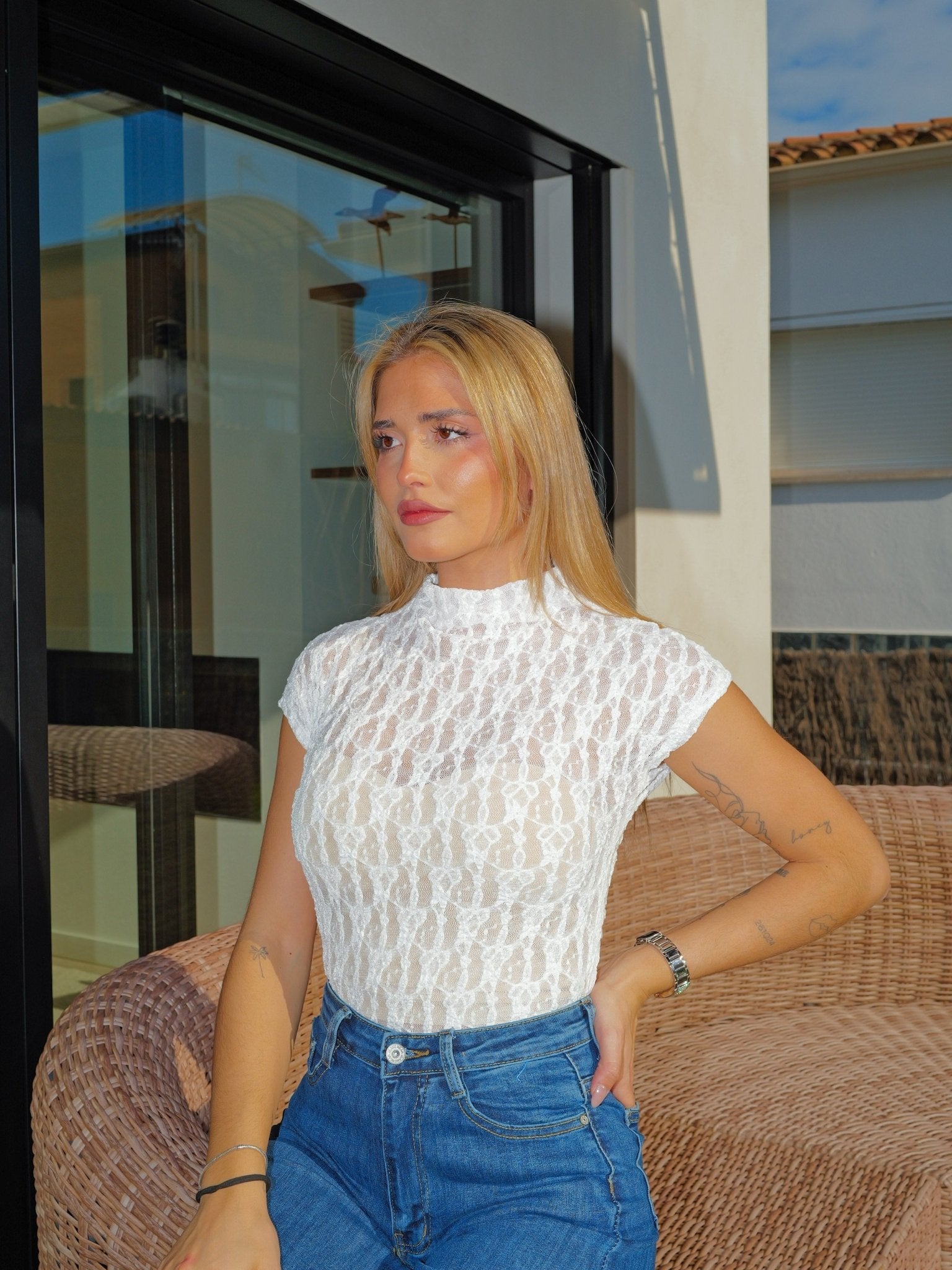 Top à manches en dentelle blanche - Sorellas The Brand Barcelona S.L