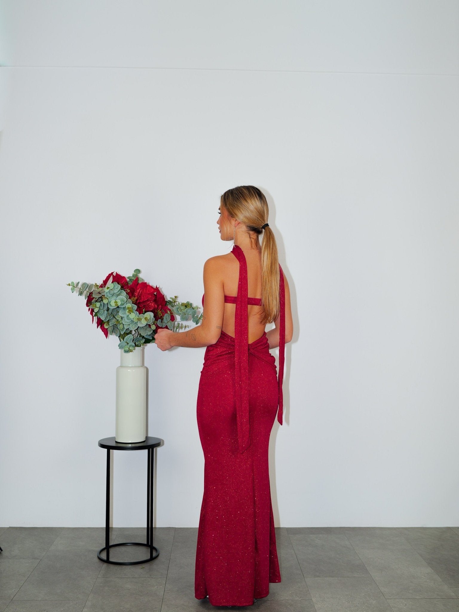 Robe dos nu en lurex rouge - Sorellas The Brand Barcelona S.L