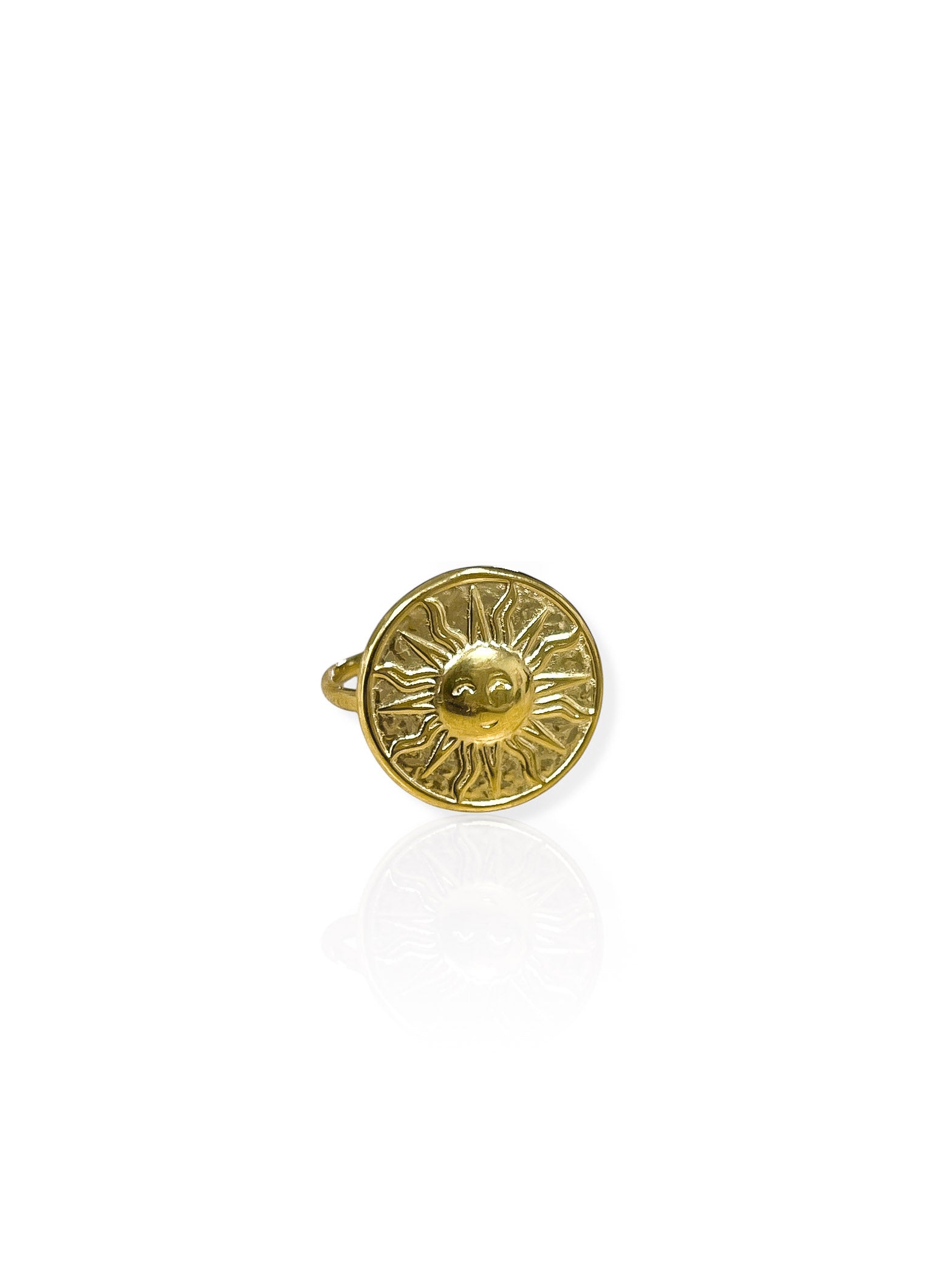 Anello sigillo sole dorato