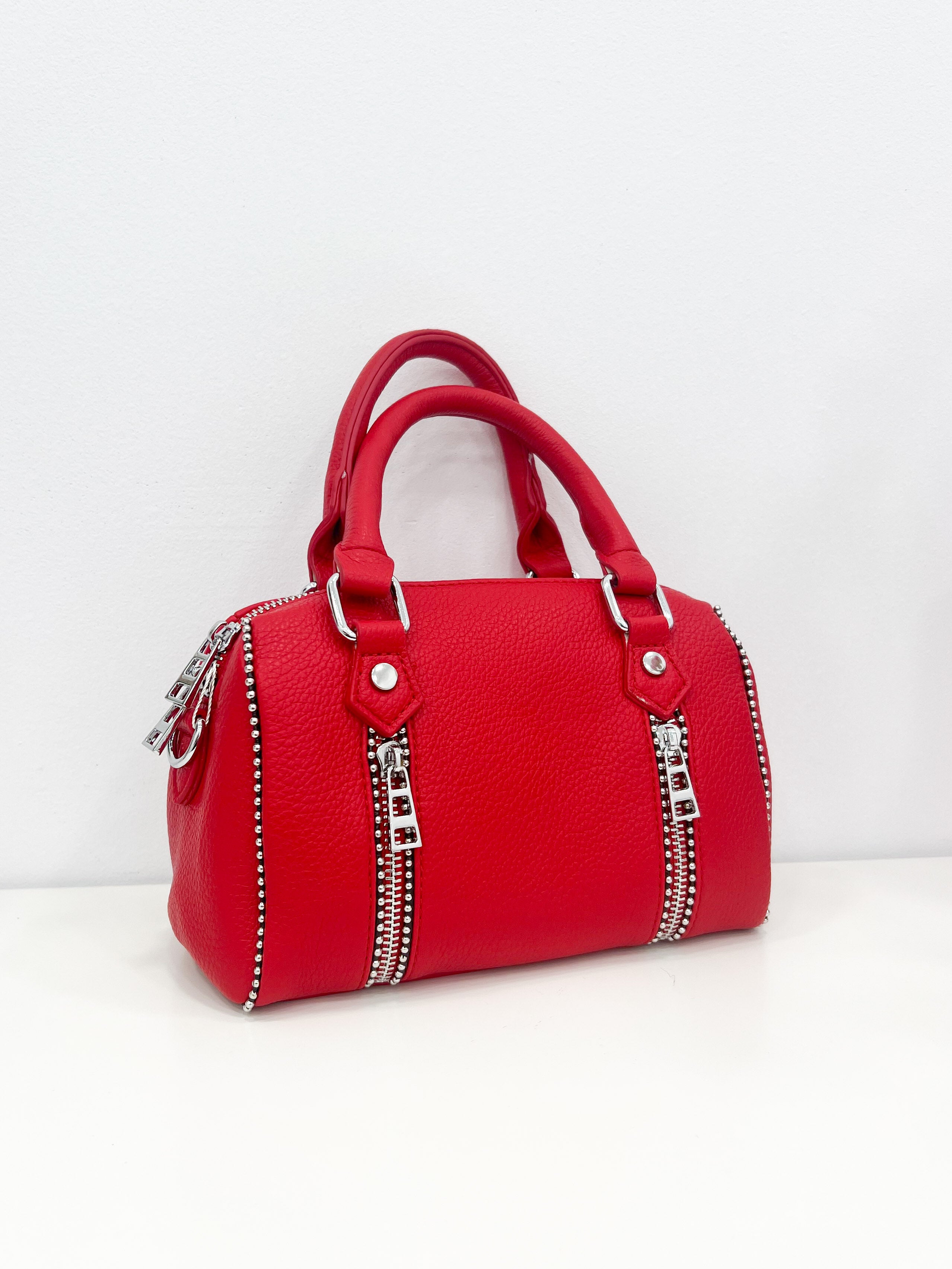 Mini sacchetto con zip rosso