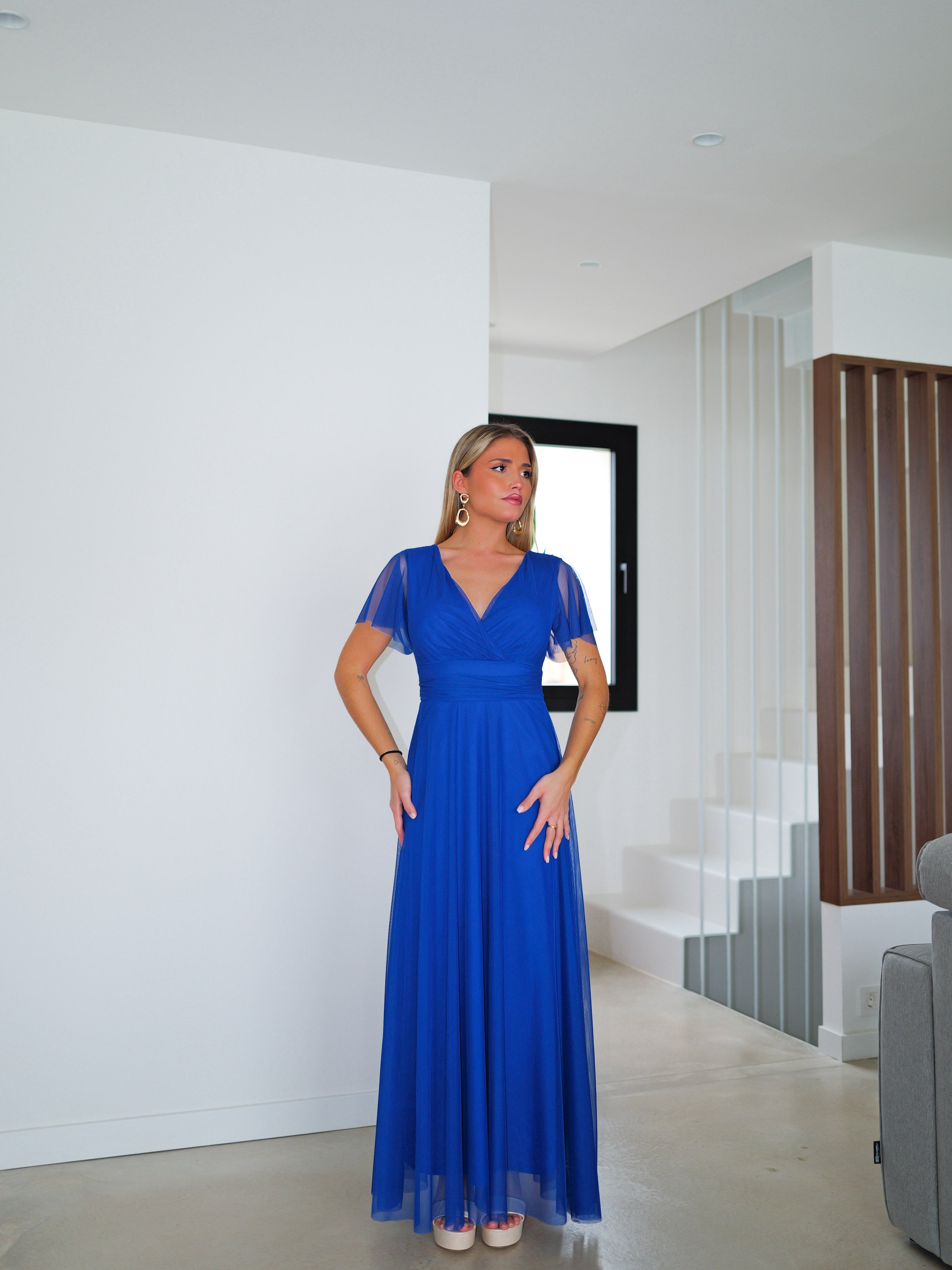 Abito in tulle con maniche Klein