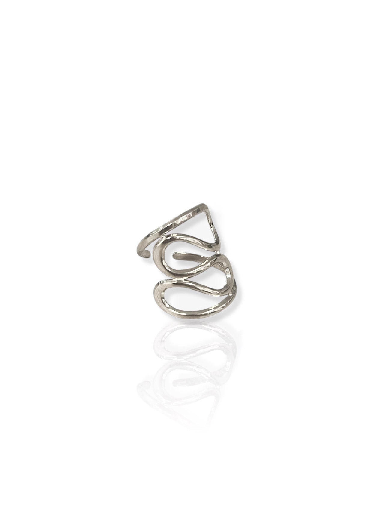 Anello largo con onde argentato - Sorellas The Brand Barcelona S.L