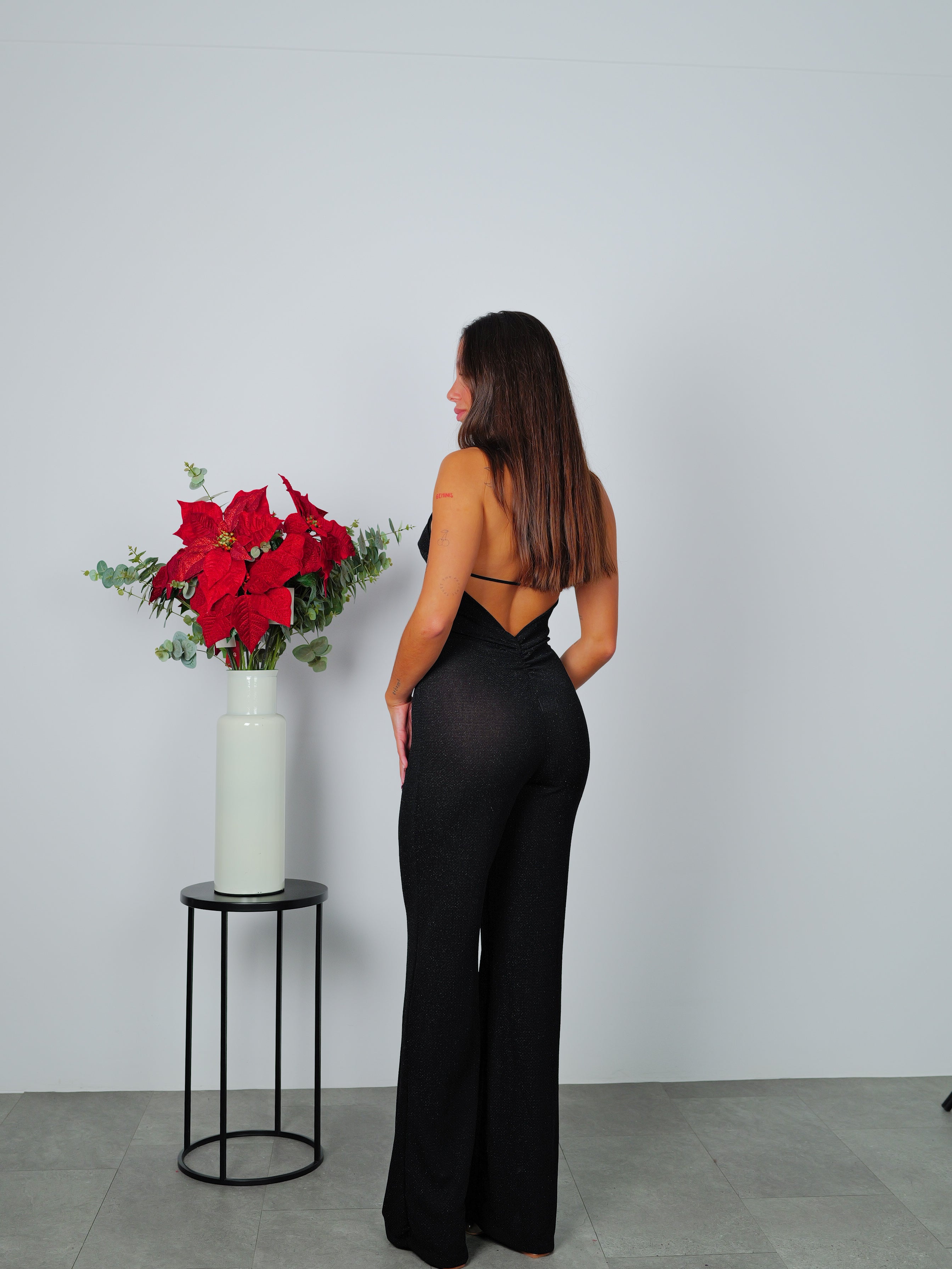 Tuta lurex collo alto nero