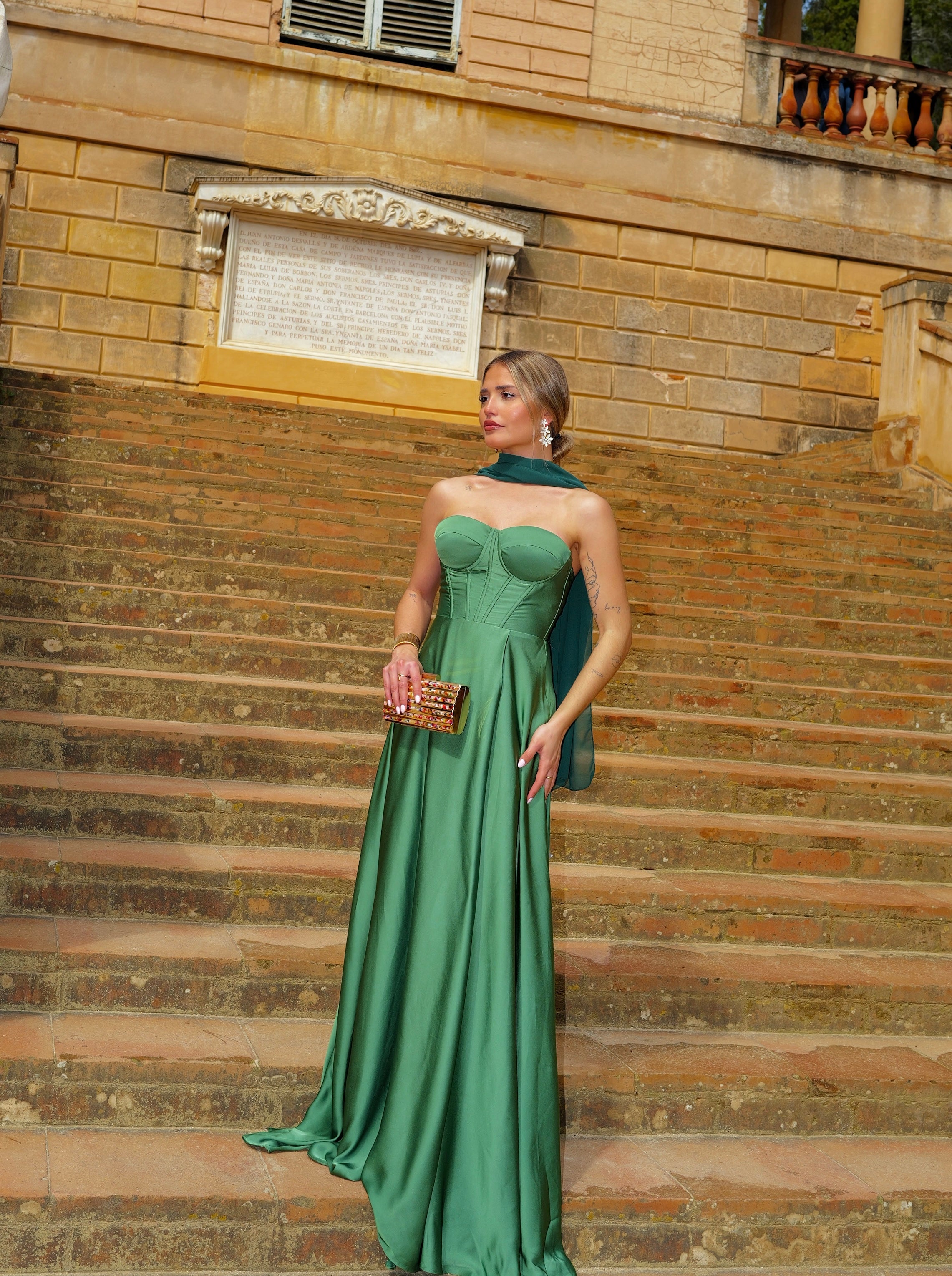 Scialle a mantellina in garza di bottiglia