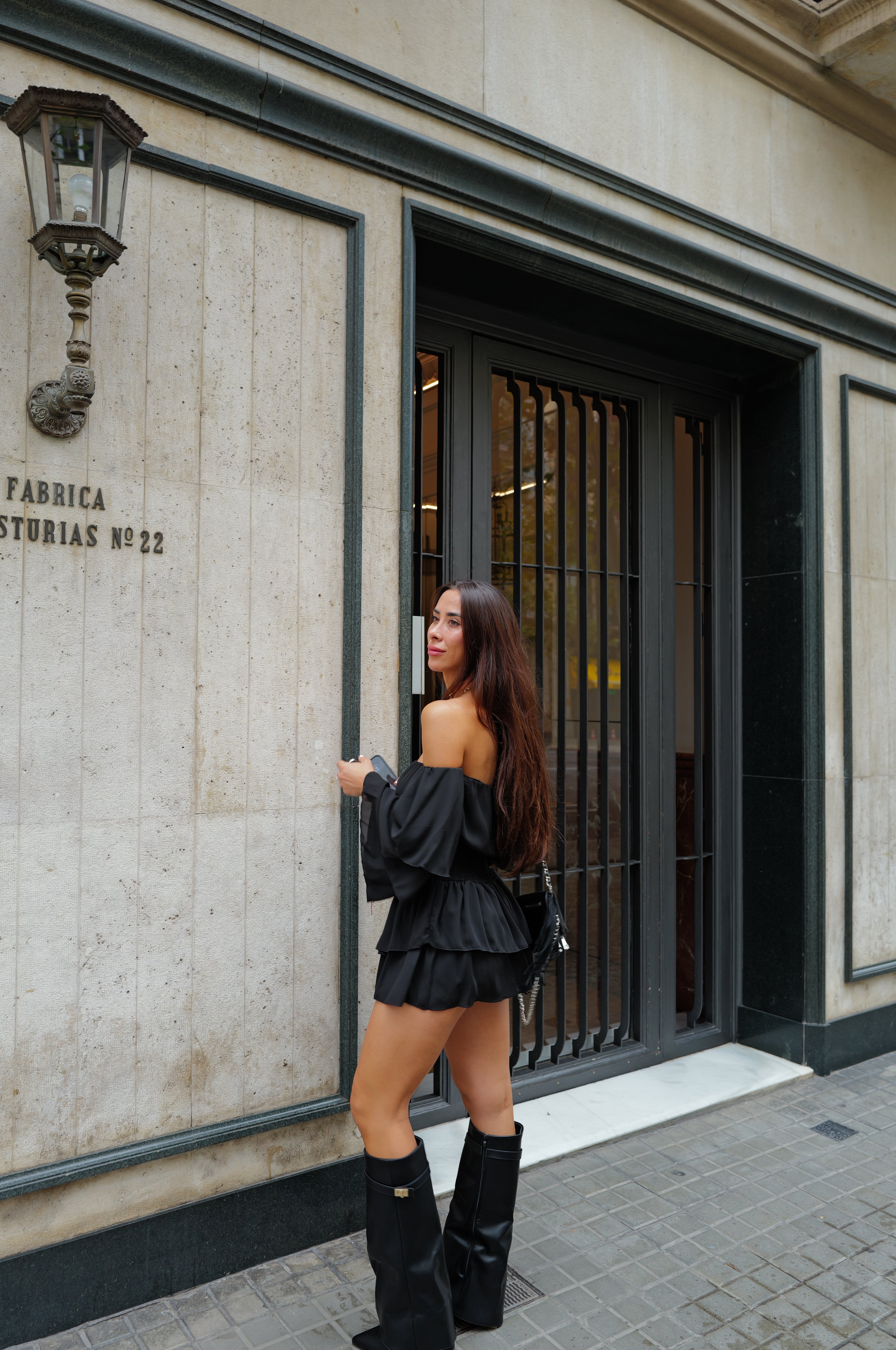 Tuta mini romantica nera