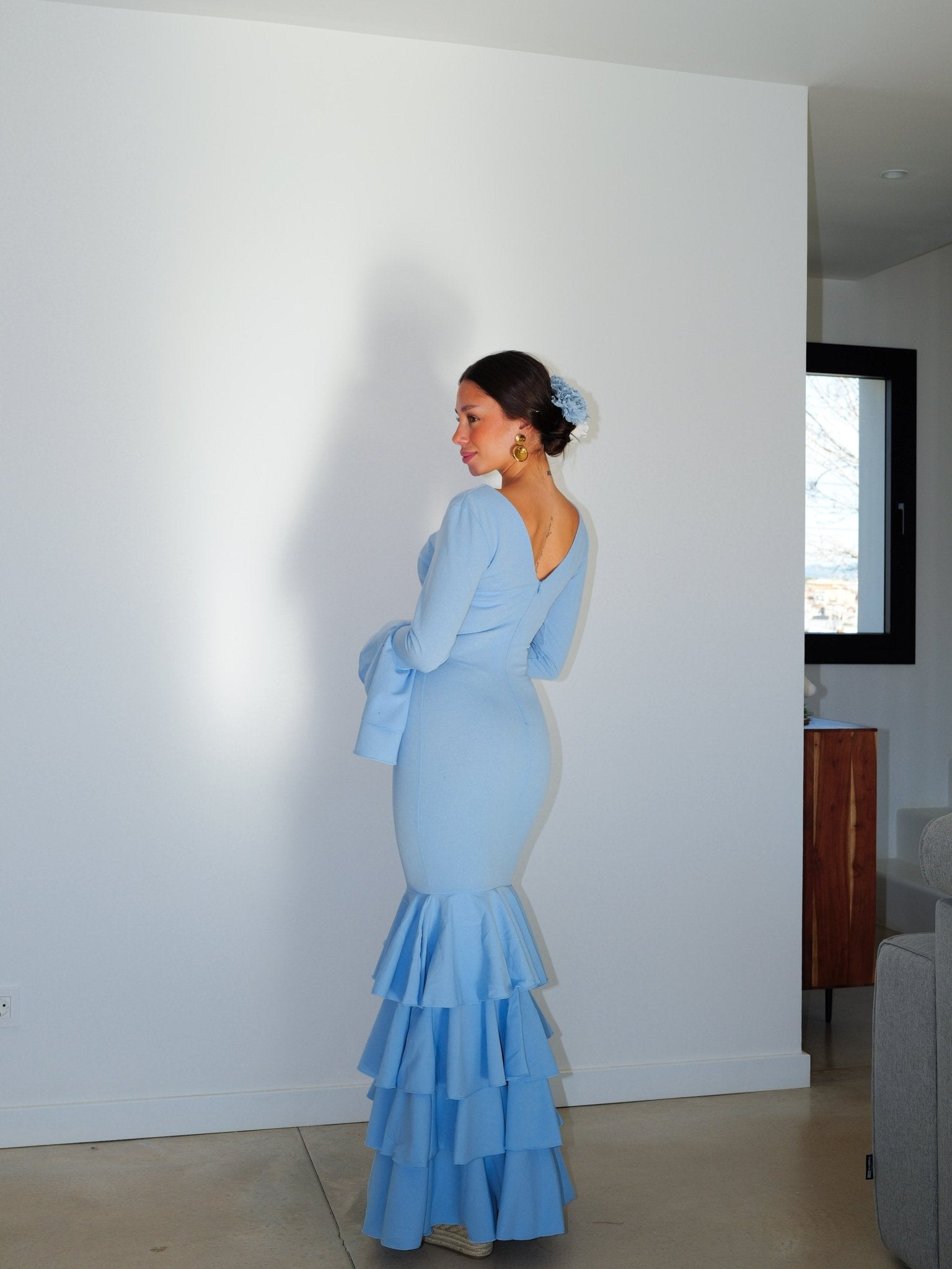 Abito flamenco con volant azzurro - Sorellas The Brand Barcelona S.L