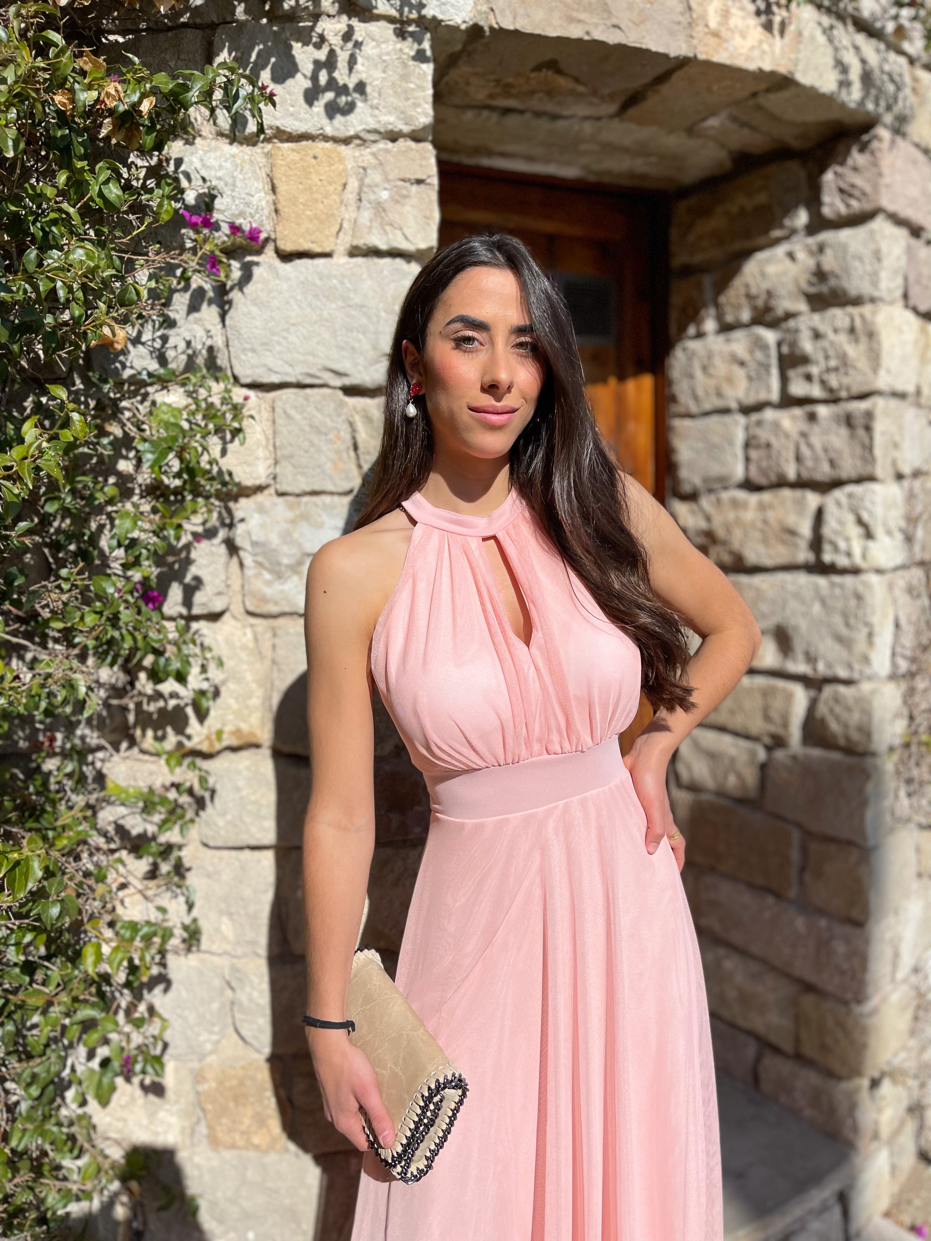 Abito a fascia in tulle rosa