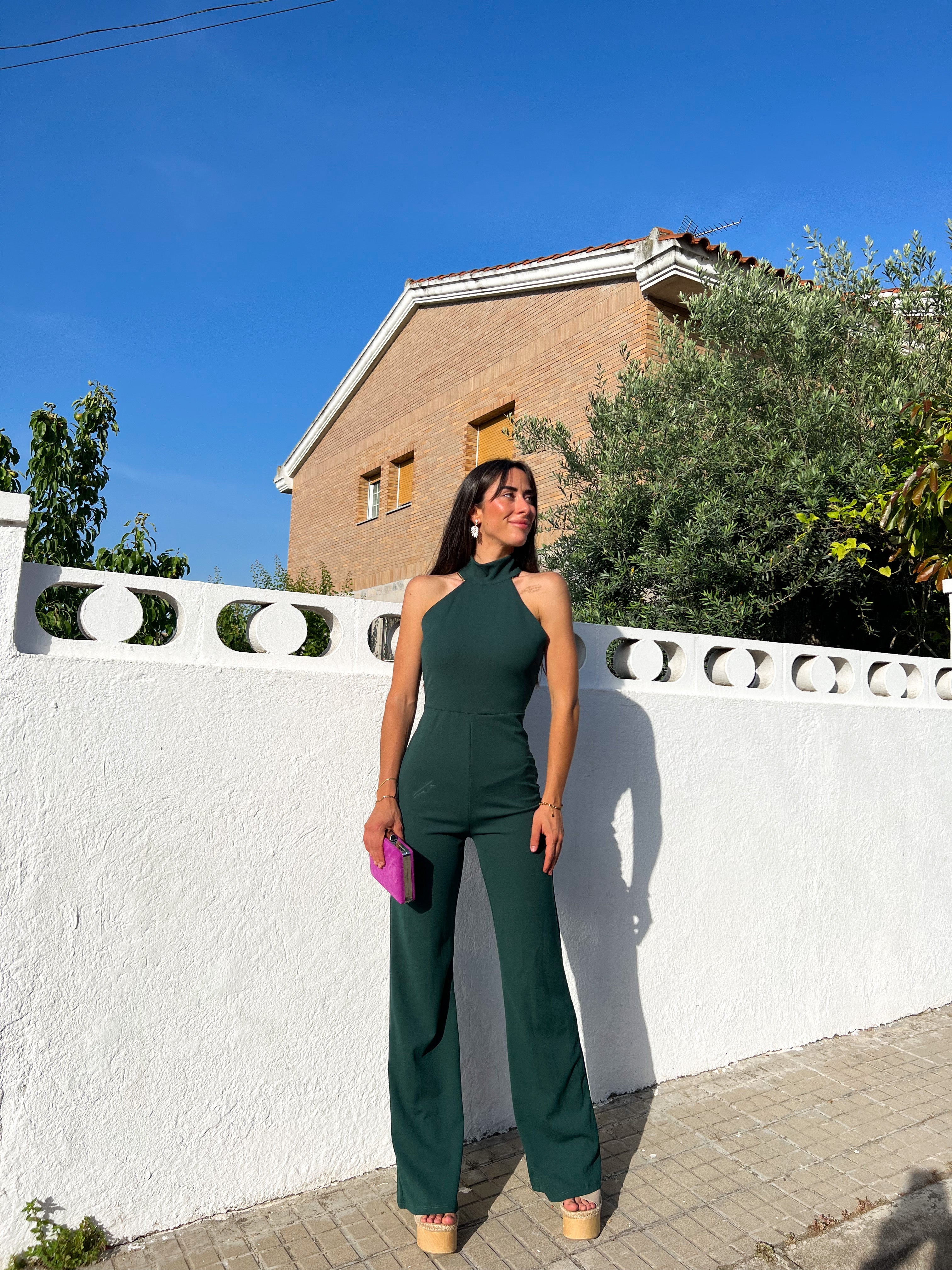 Tuta halter in crêpe